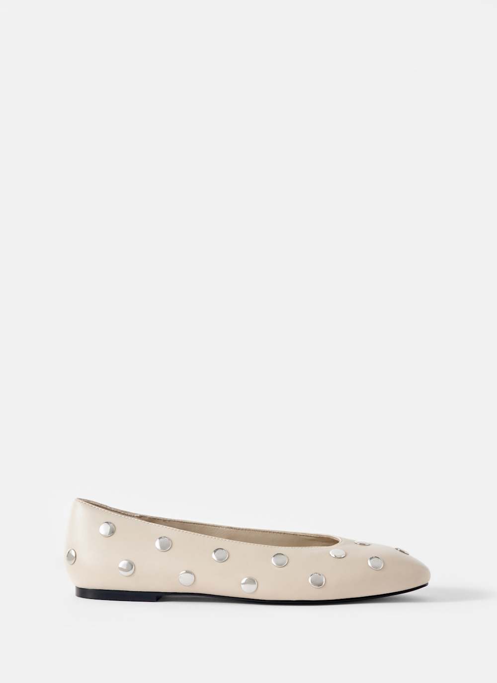Coco Neutral Studded Leather Flats