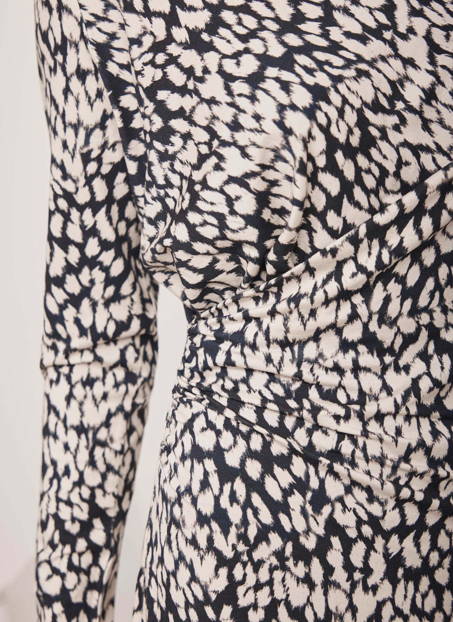 Black Animal Print Midi Dress