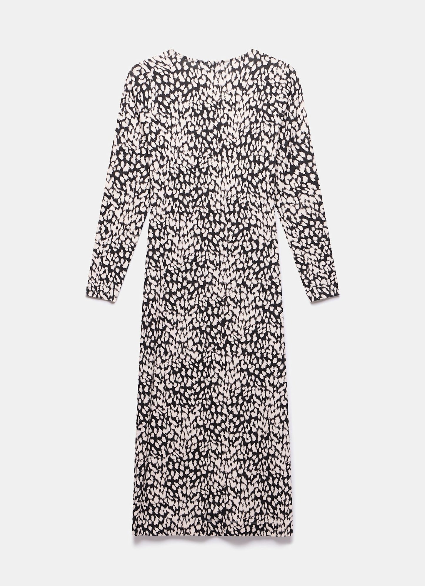 Black Animal Print Midi Dress