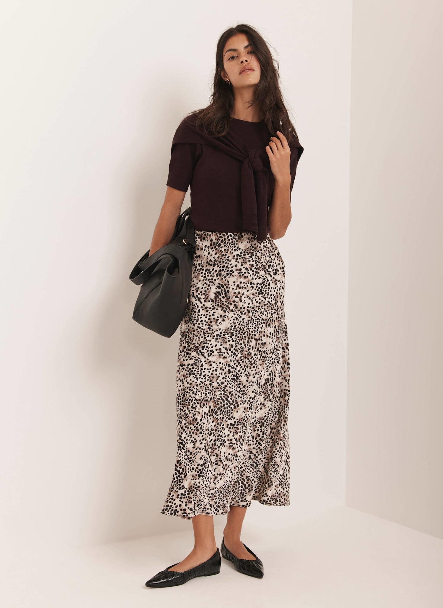Leopard Print Slip Skirt