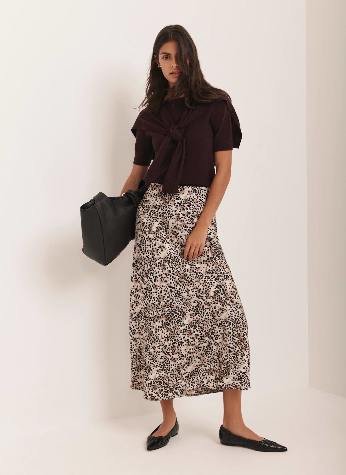 Leopard Print Slip Skirt