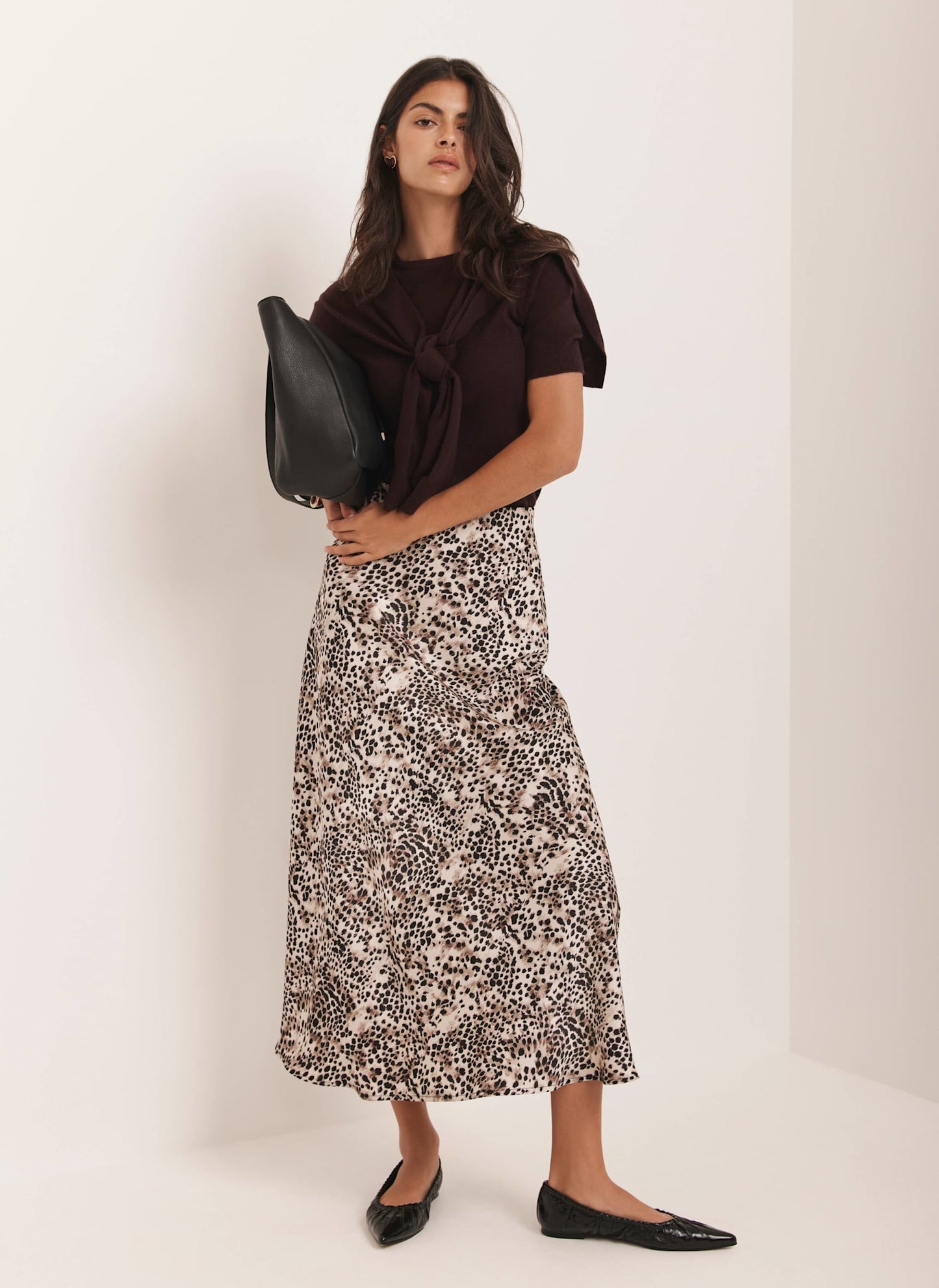 Leopard Print Slip Skirt