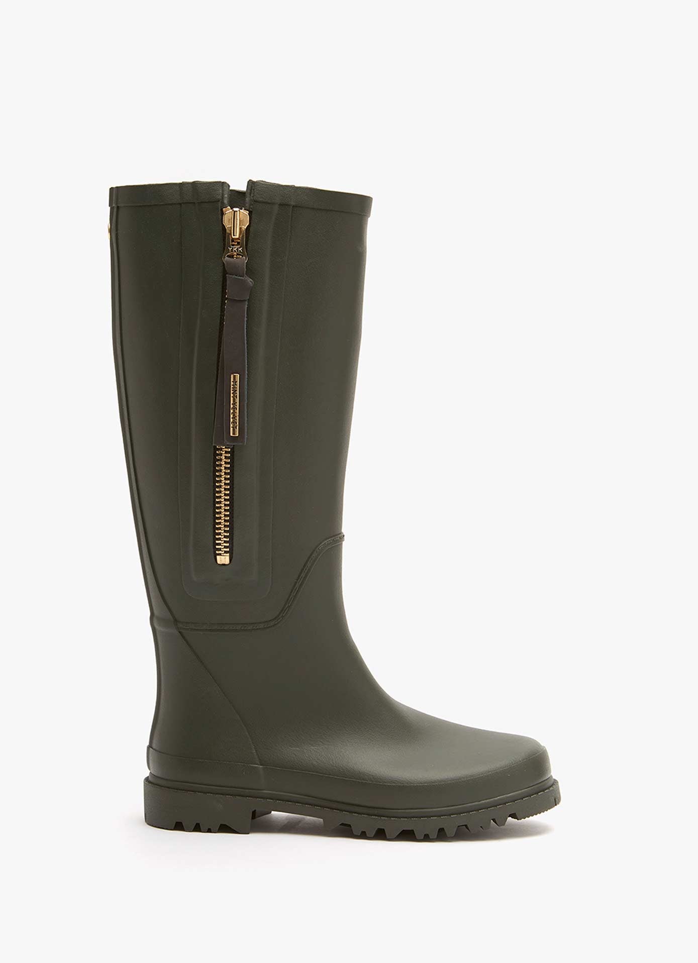 April Khaki Zip Wellies