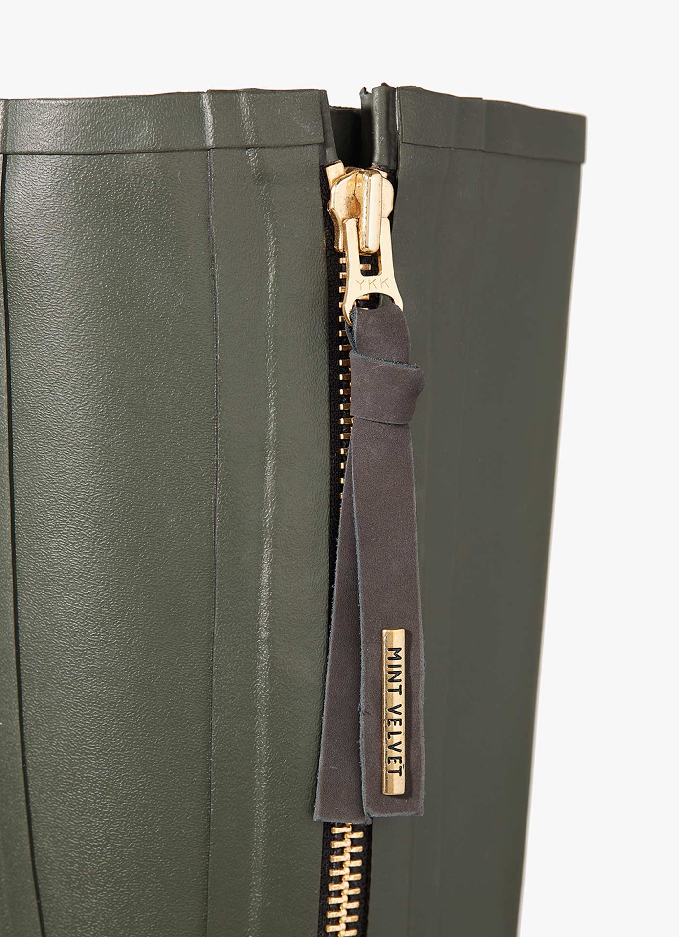 April Khaki Zip Wellies