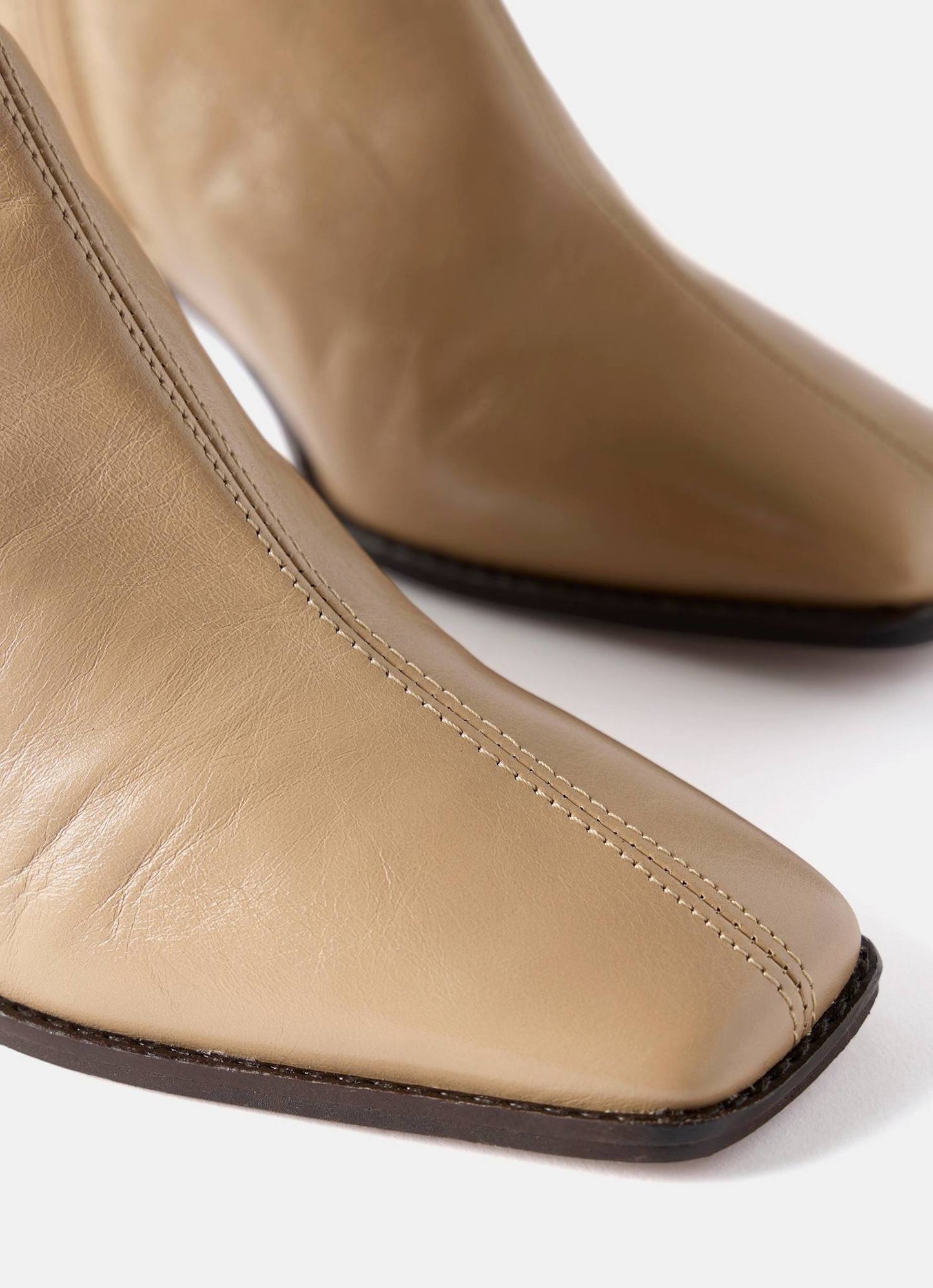 Aria Neutral Leather Ankle Boots