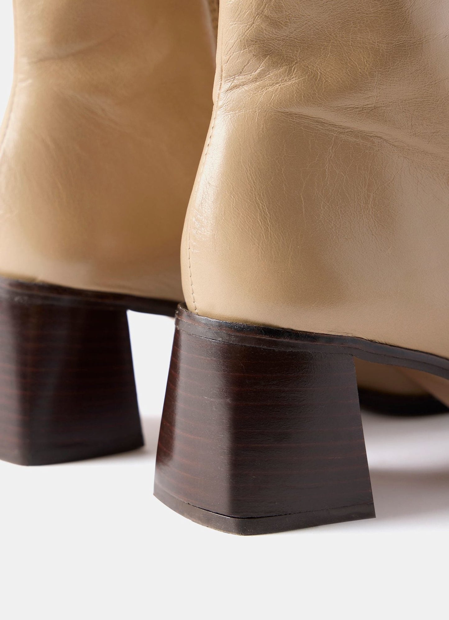 Aria Neutral Leather Ankle Boots