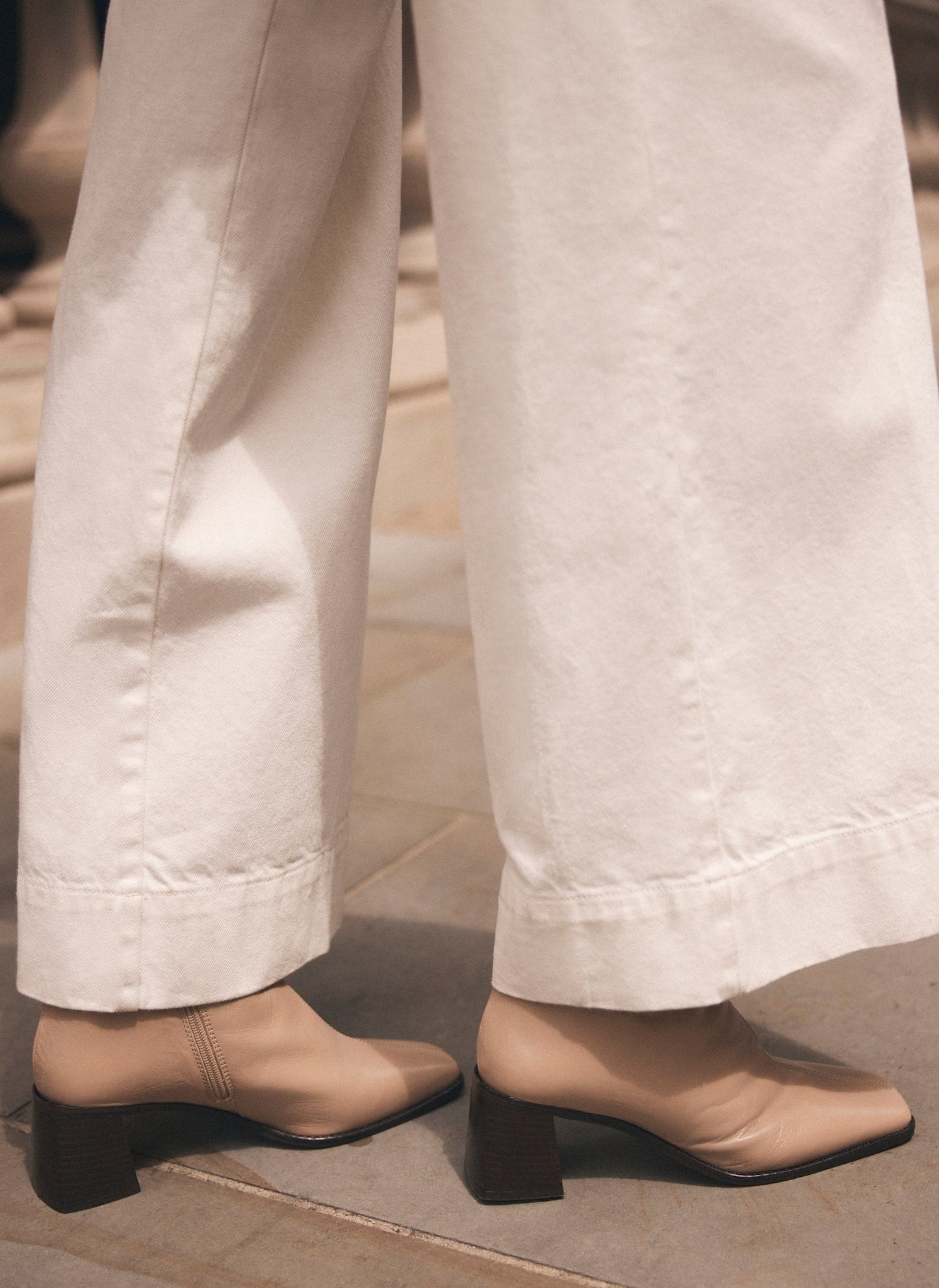 Aria Neutral Leather Ankle Boots