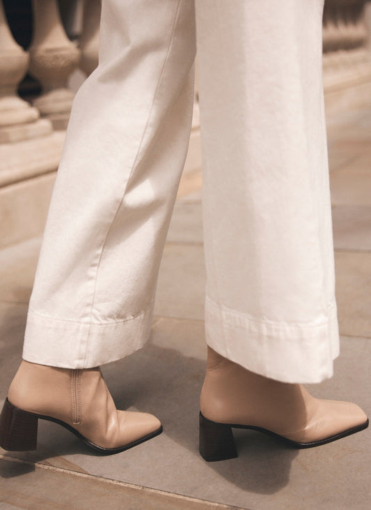 Aria Neutral Leather Ankle Boots
