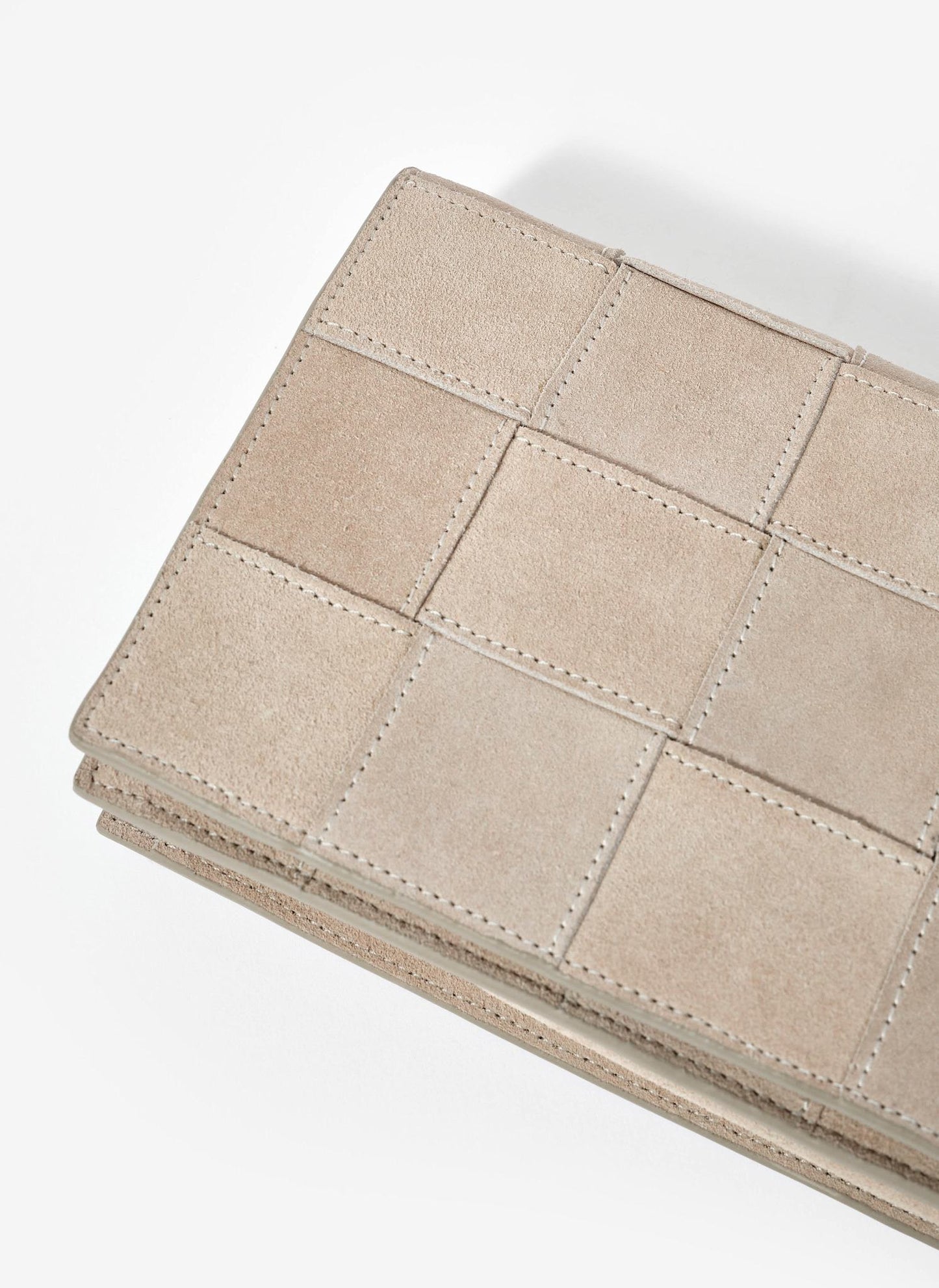 Avi Neutral Suede Woven Clutch