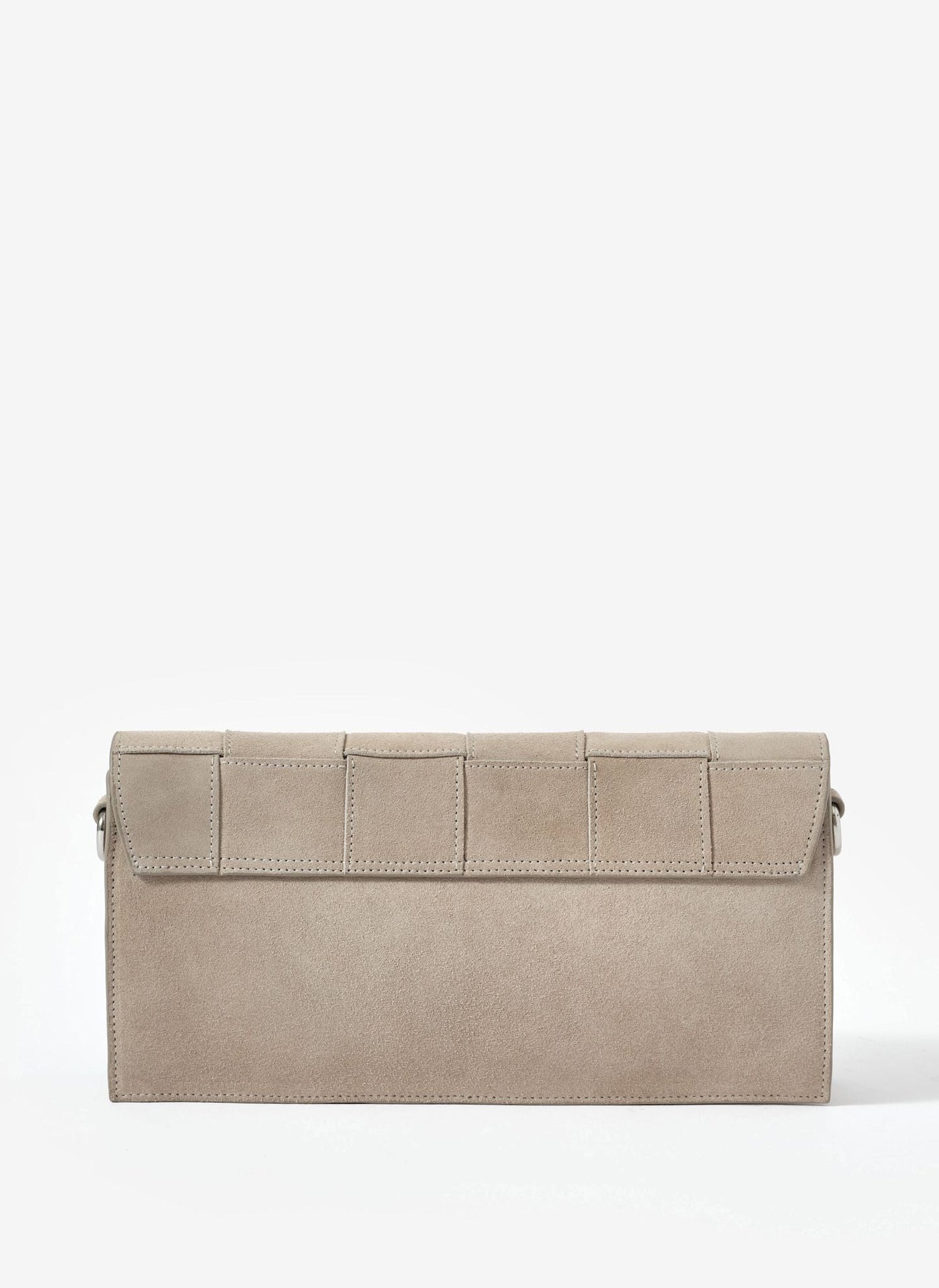 Avi Neutral Suede Woven Clutch