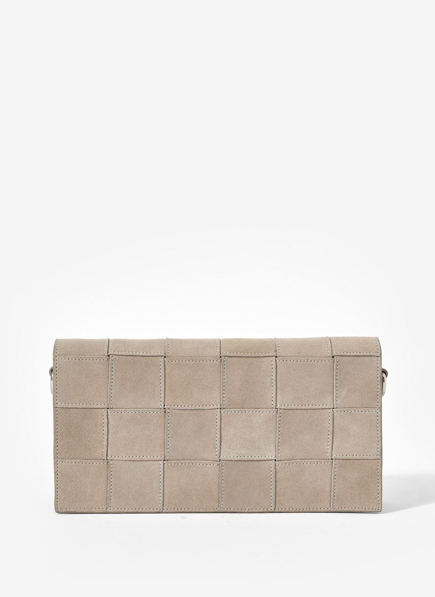 Avi Neutral Suede Woven Clutch