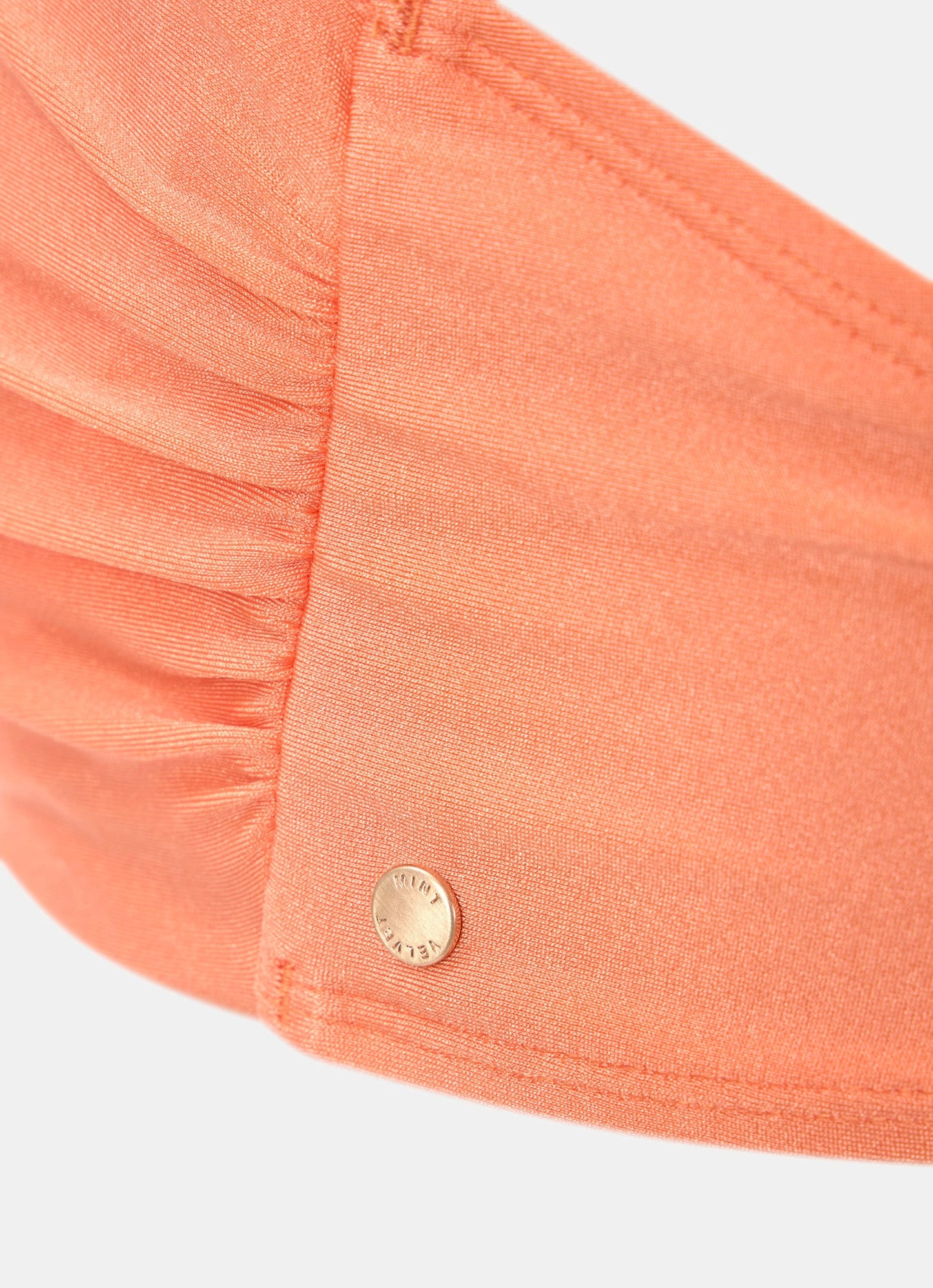 Orange Bandeau Ruched Bikini Top