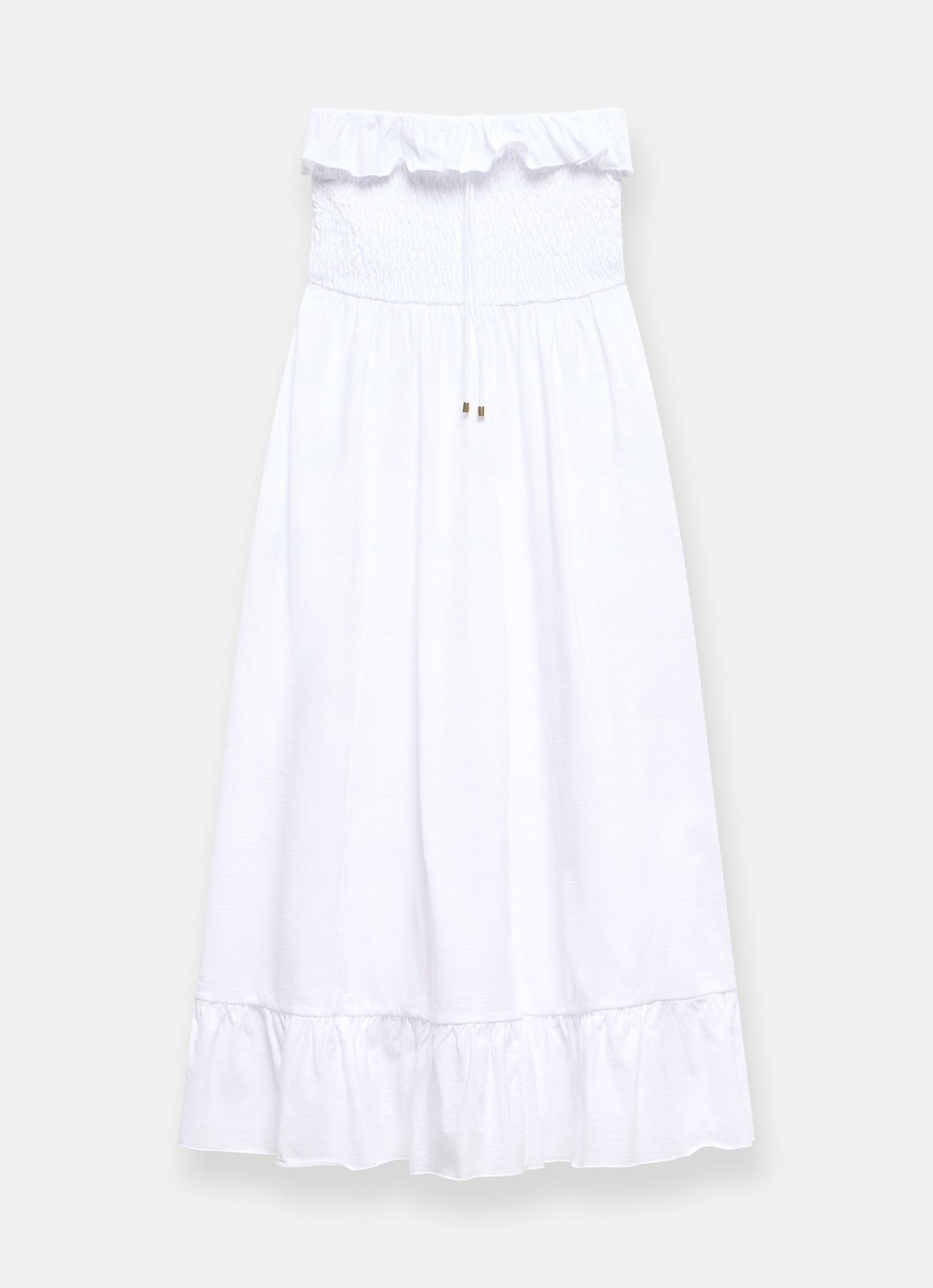 White Bandeau Midi Dress