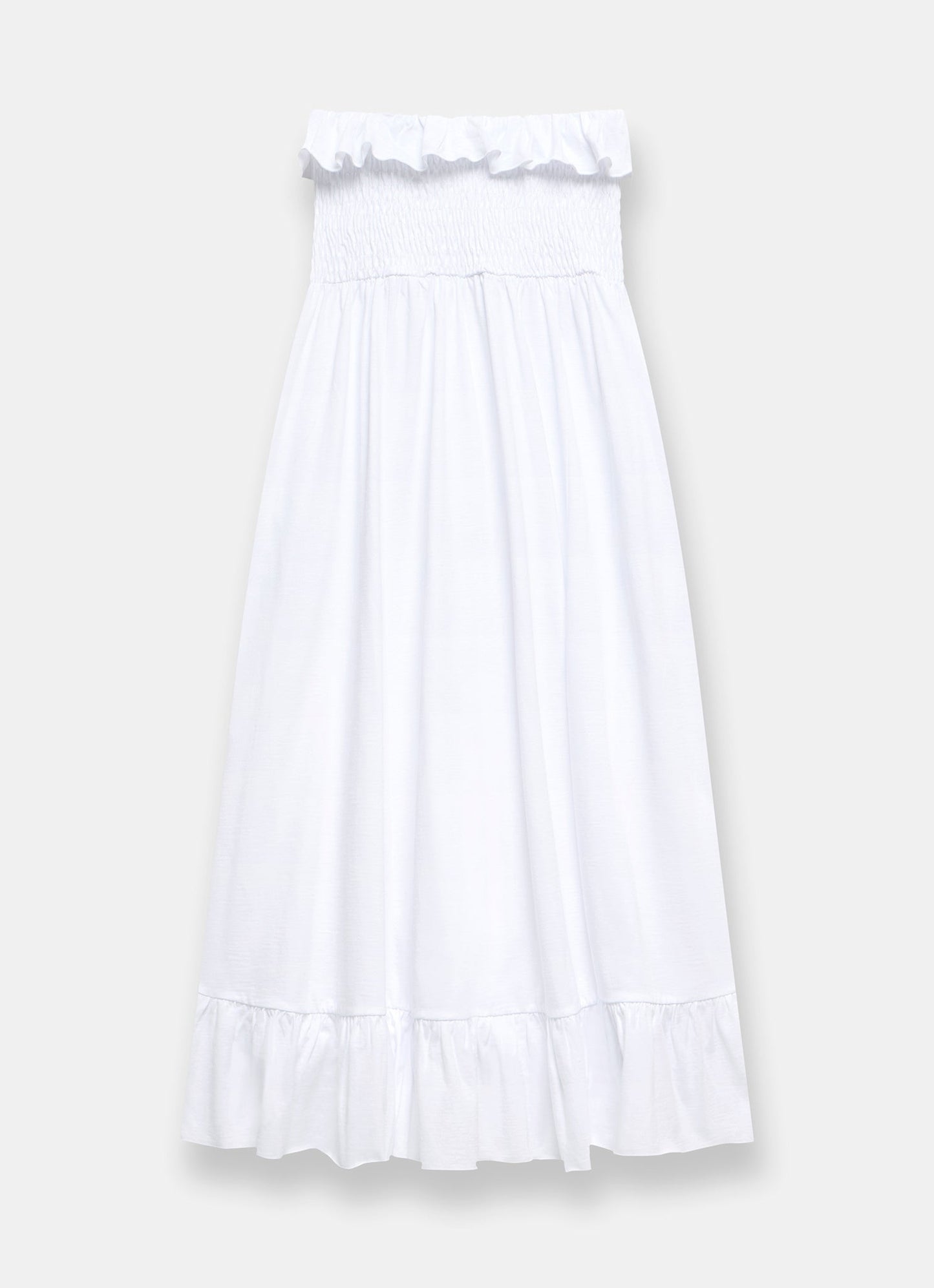White Bandeau Midi Dress