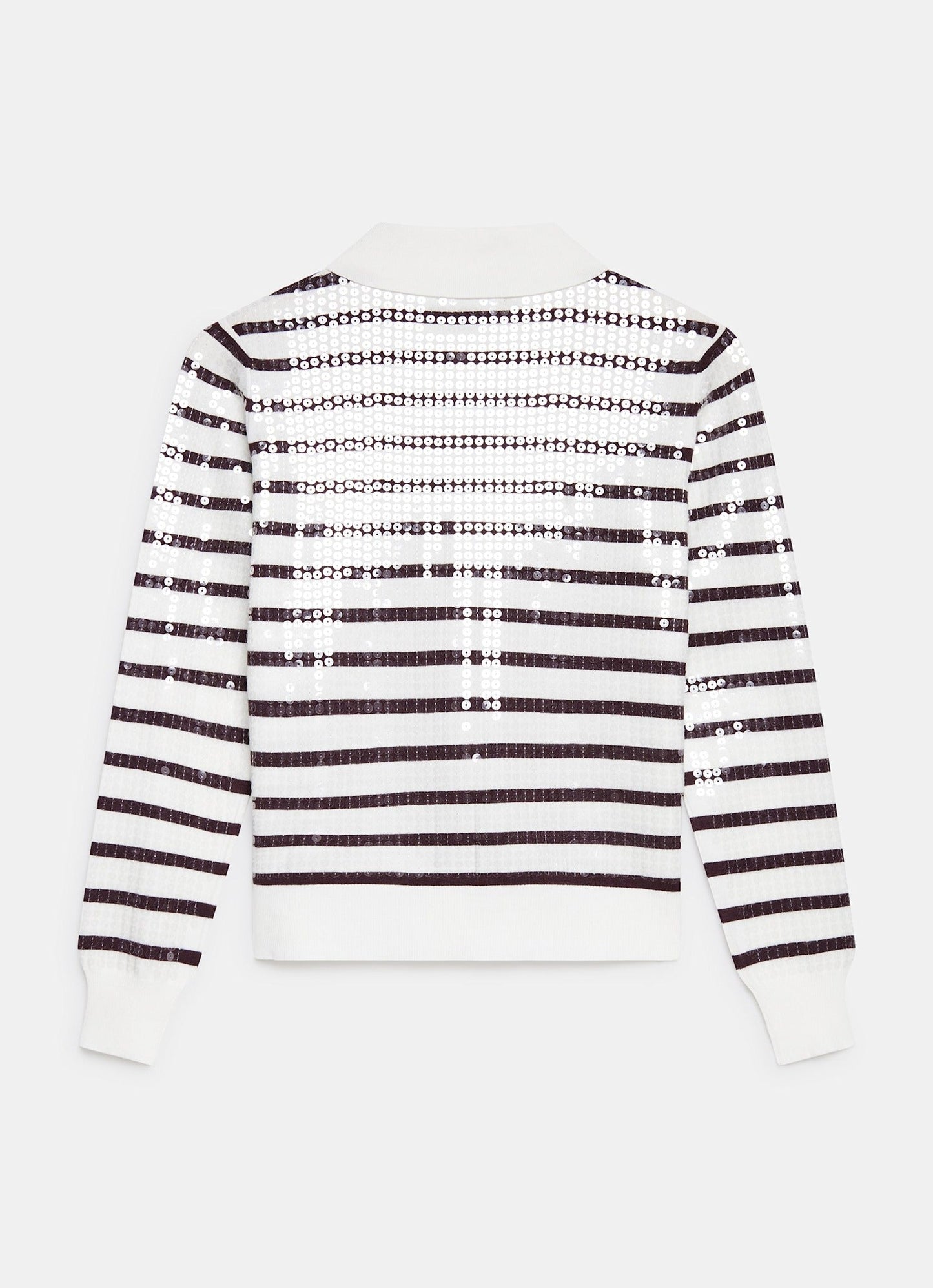 Burgundy Stripe Sequin Collar Cardigan