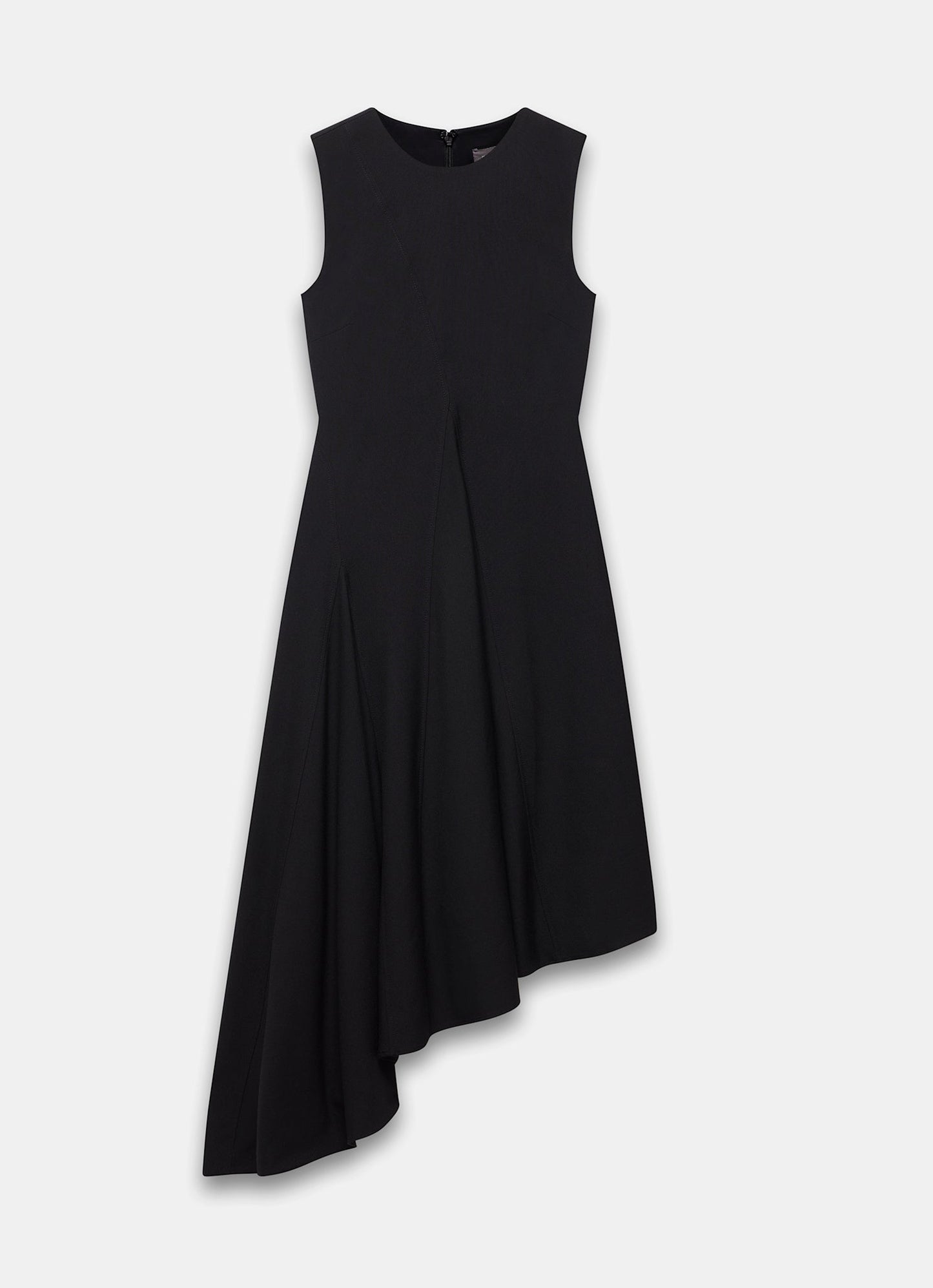 Black Asymmetric Midi Dress