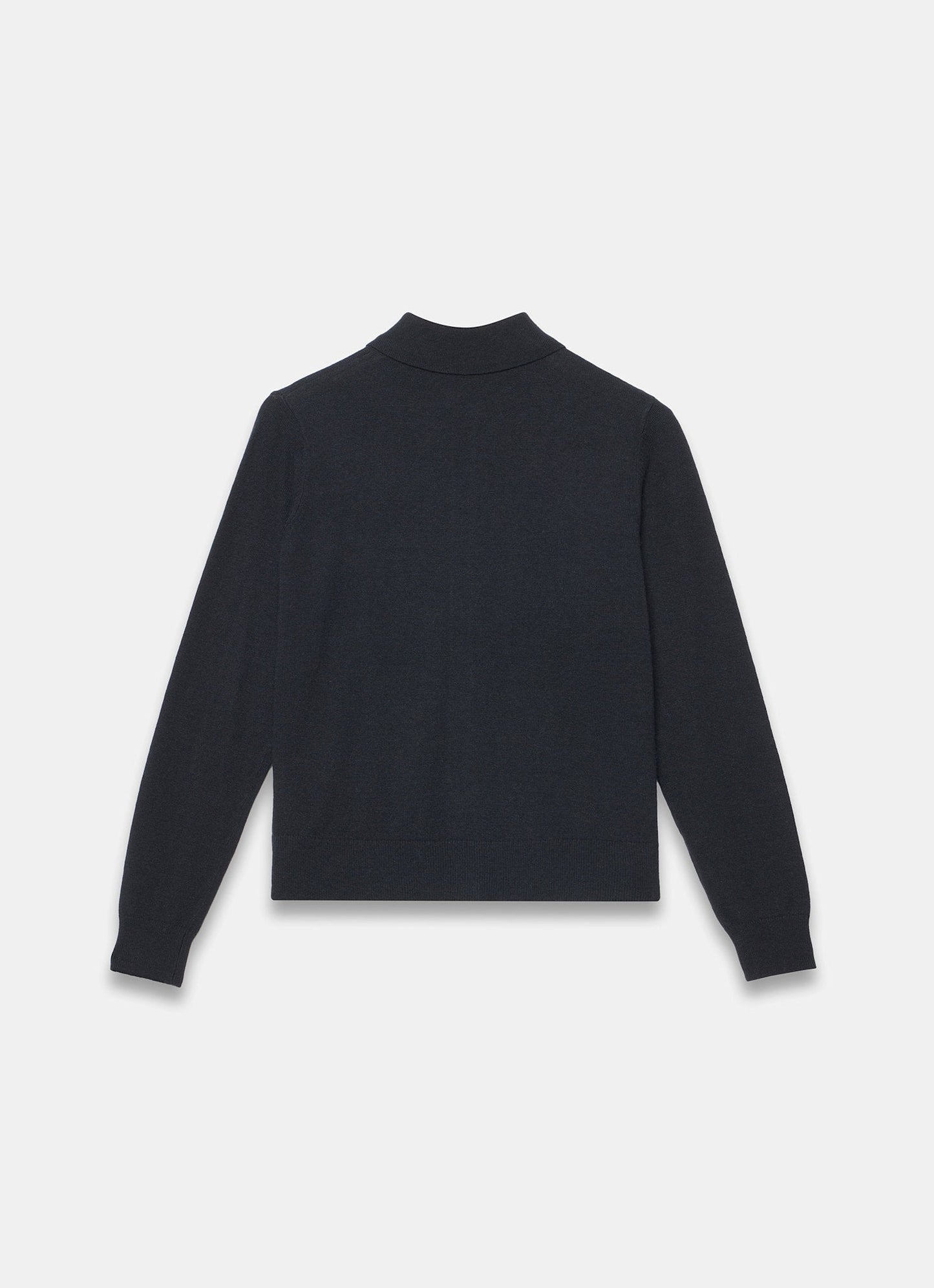 Black Cotton Blend Button Collar Cardigan