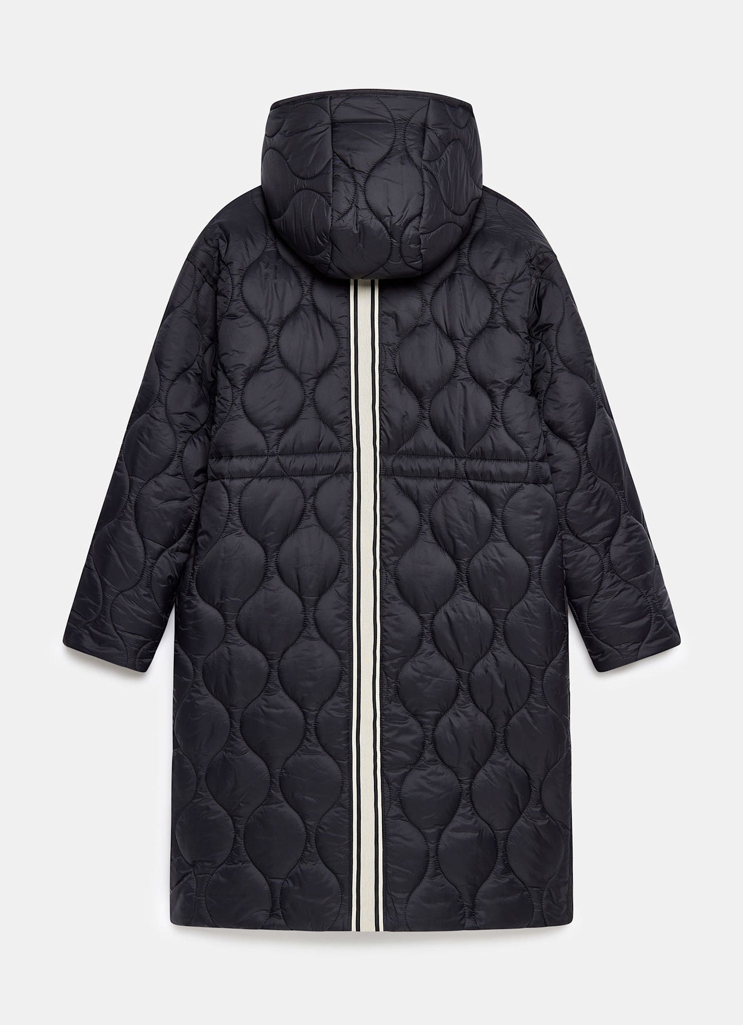 Black Double Layer Quilted Coat