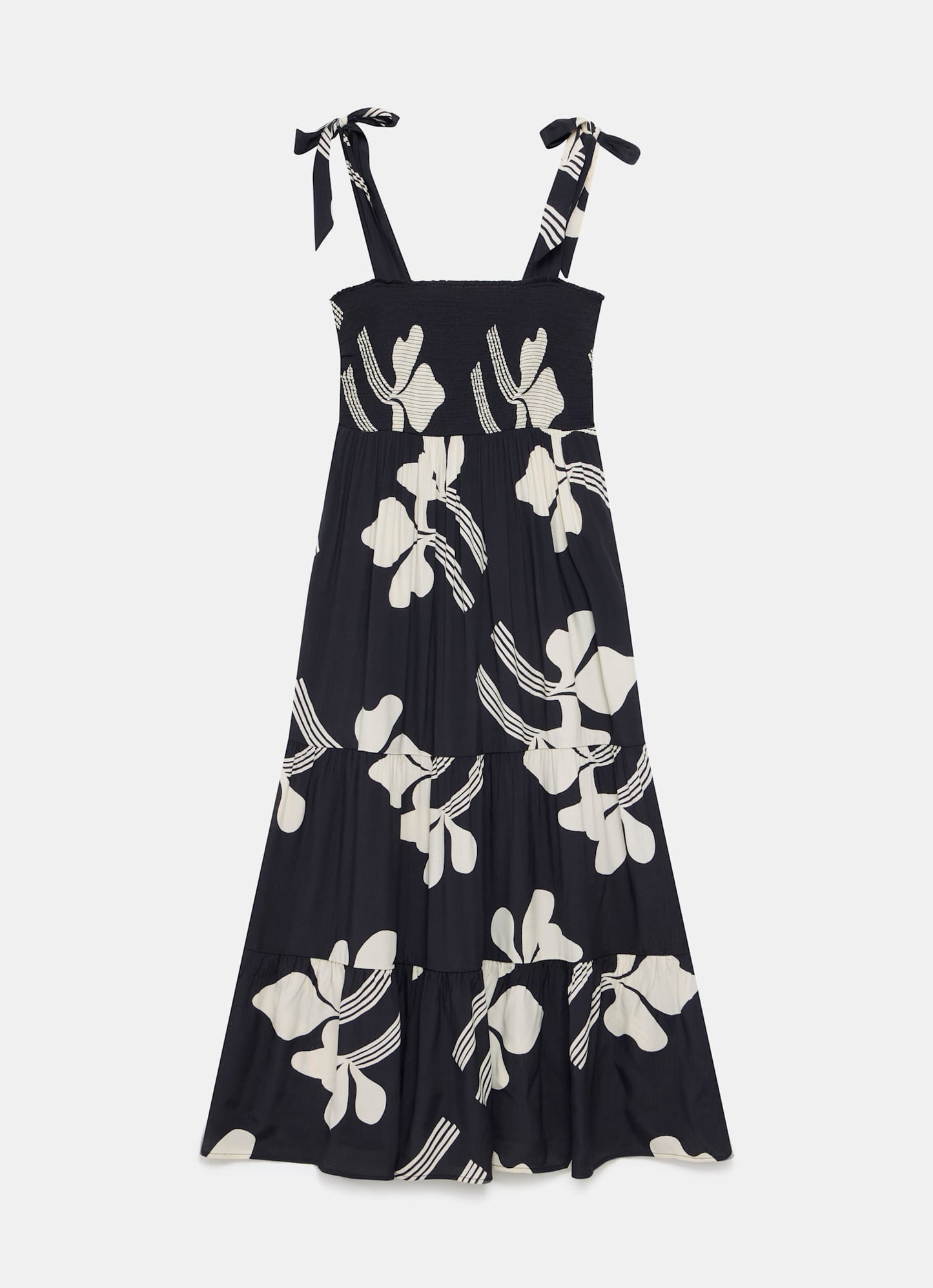 Black Floral Print Maxi Dress