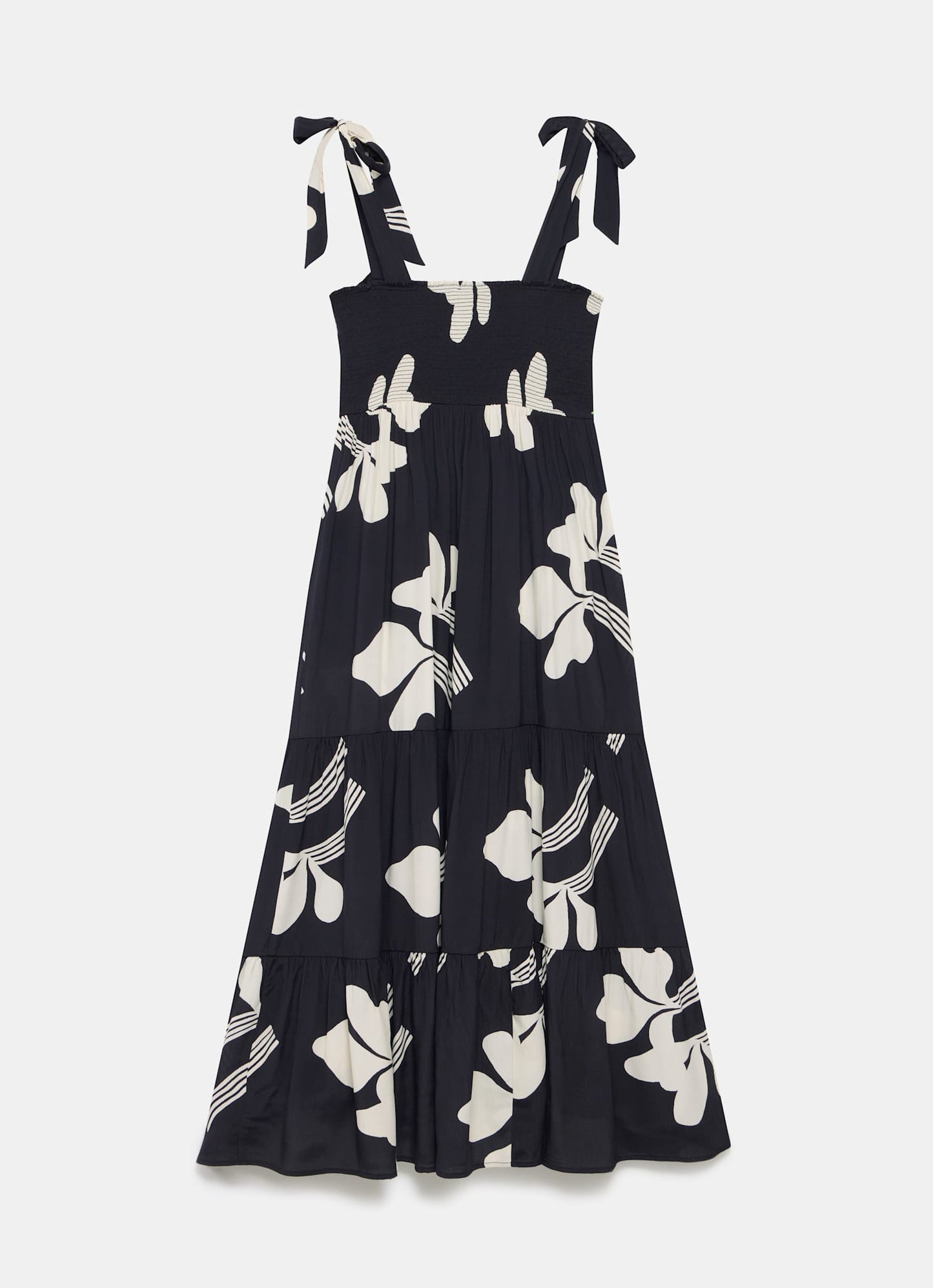 Black Floral Print Maxi Dress