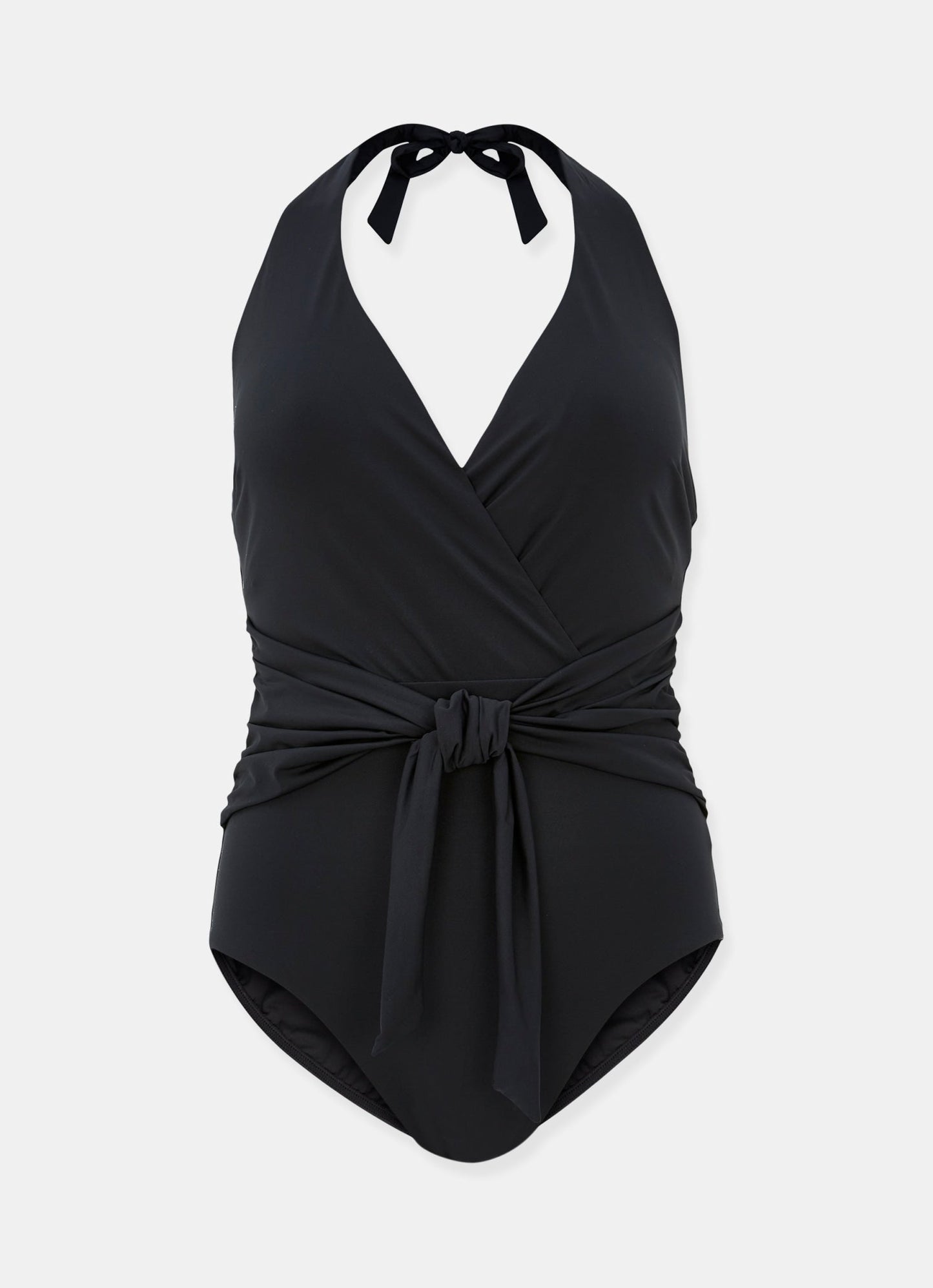 Black Halter Wrap Swimsuit