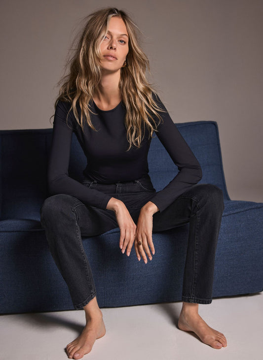 Black Long Sleeve Layering Top