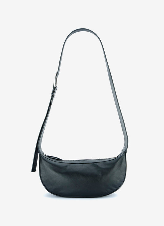 Black Leather Sling Bag