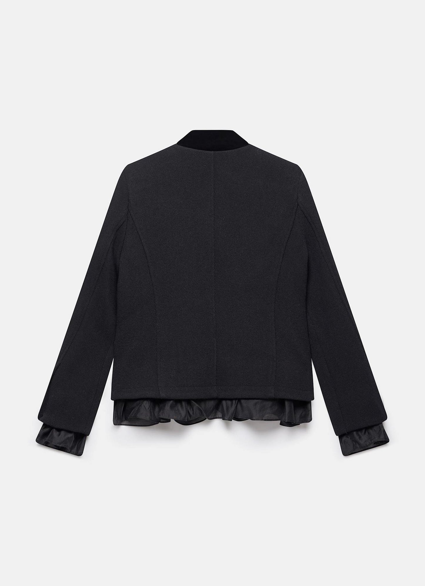 Black Military Wool Blend Jacket