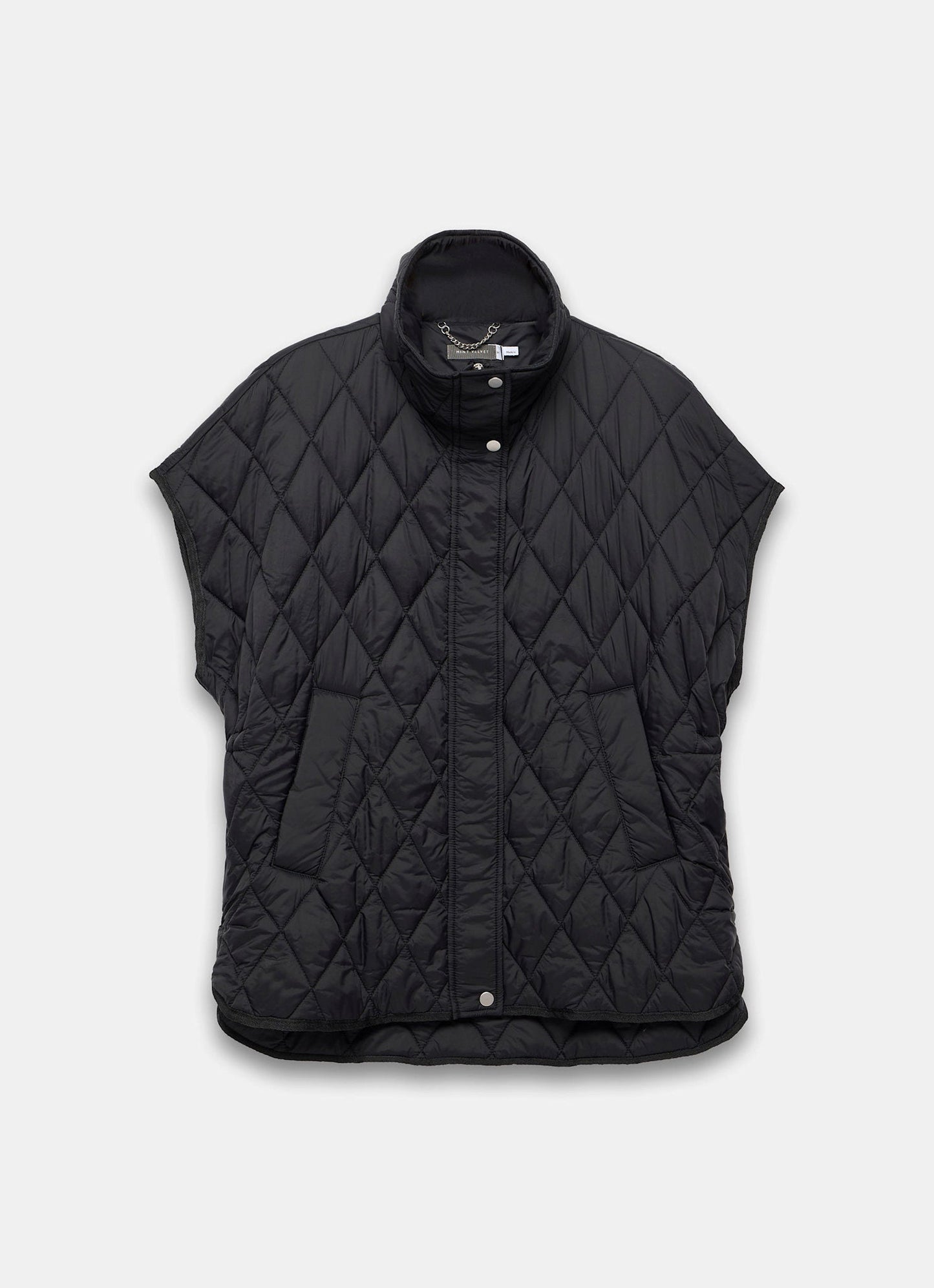 Black Quilted Oversized Gilet