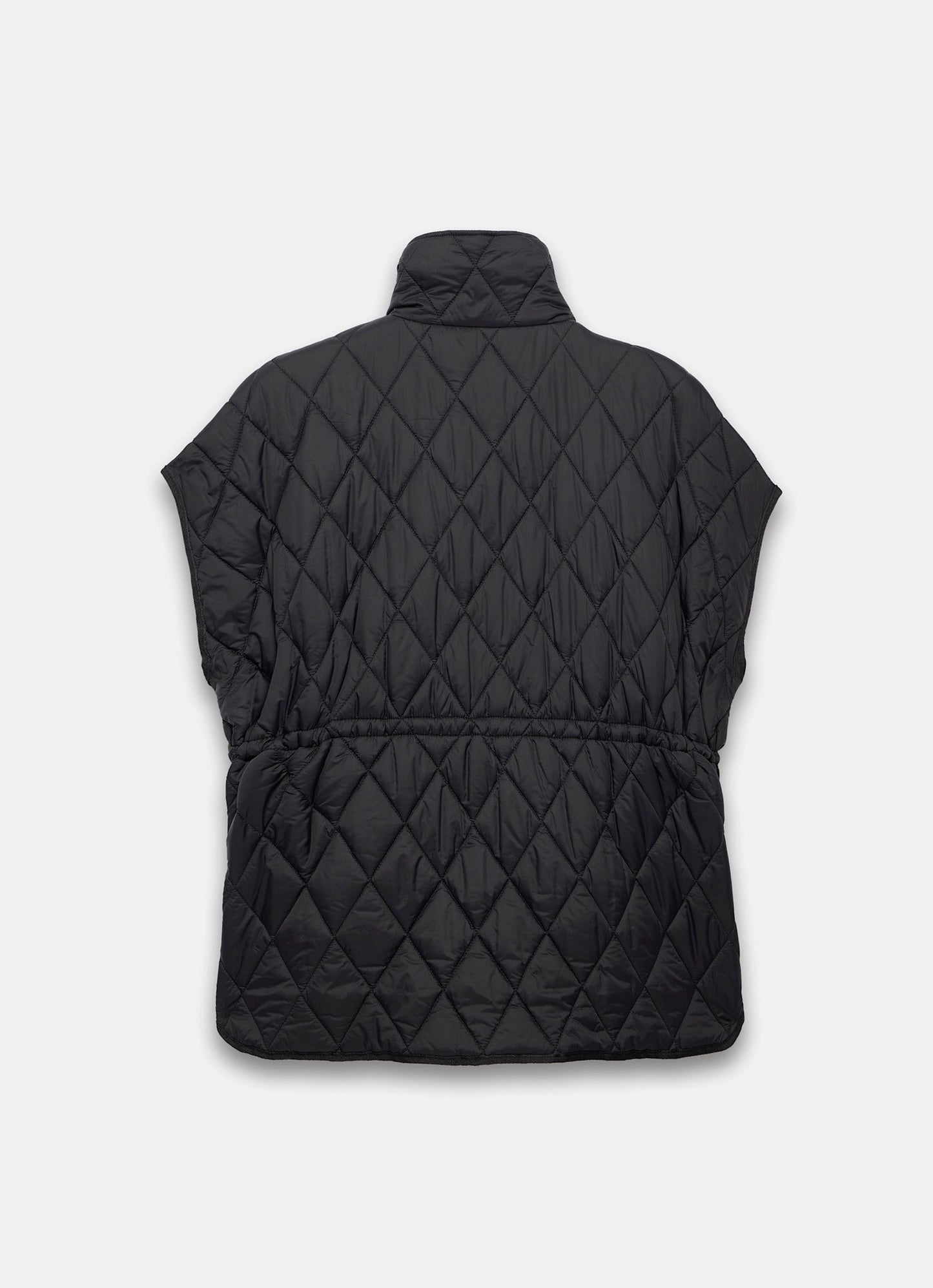 Black Quilted Oversized Gilet