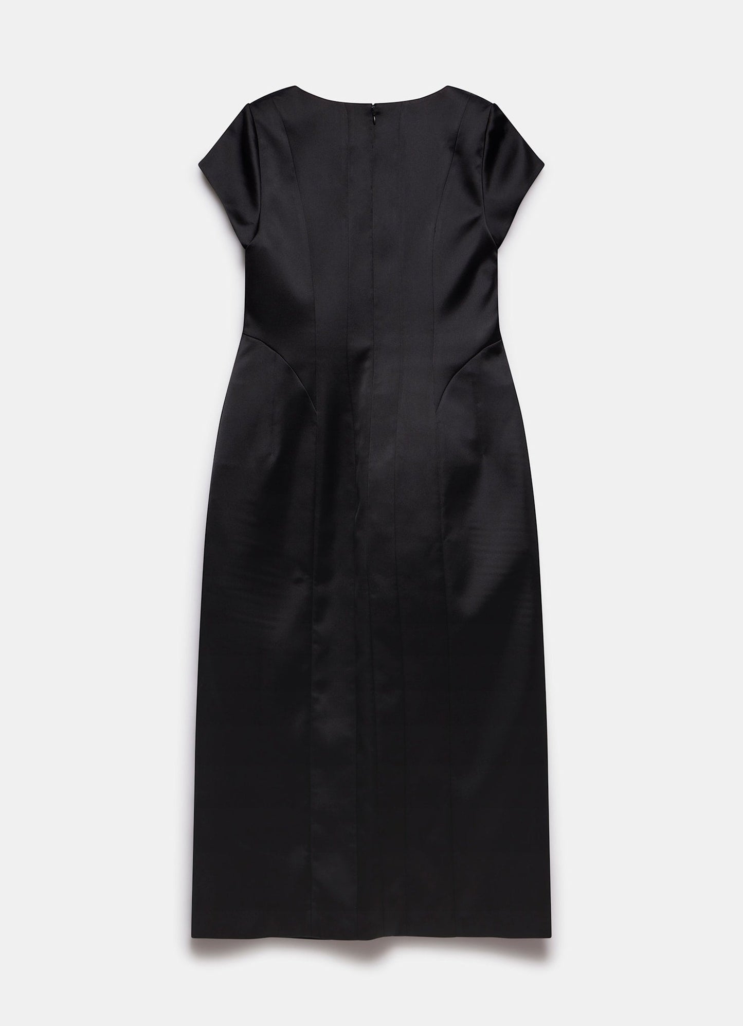 Black Satin Midi Dress