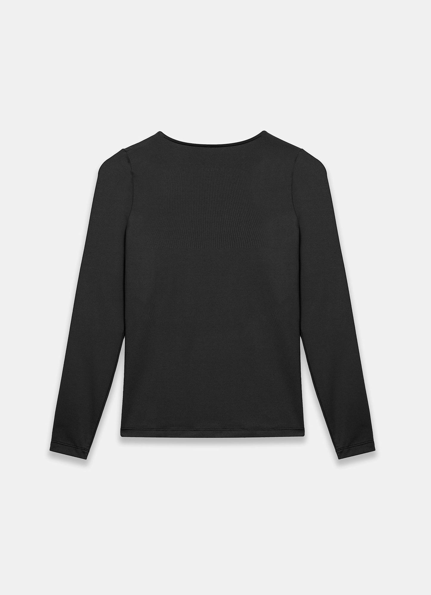 Black Scoop Neck Long Sleeve Top