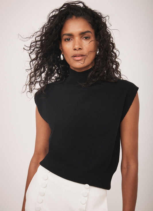 Black Sleeveless Knit Top