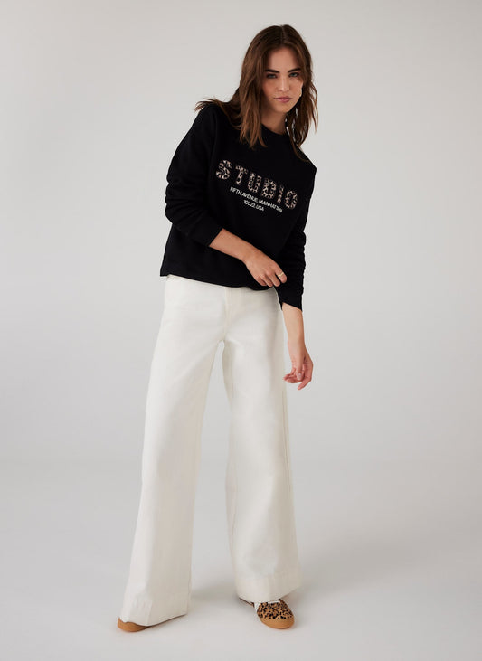 Black Studio Slogan Sweatshirt