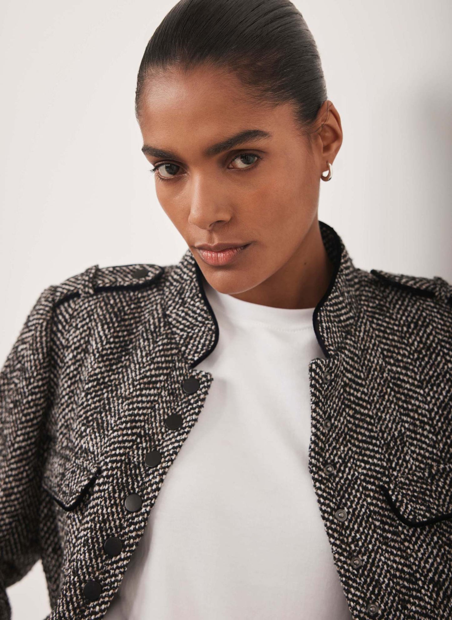 Black Textured Military Jacket