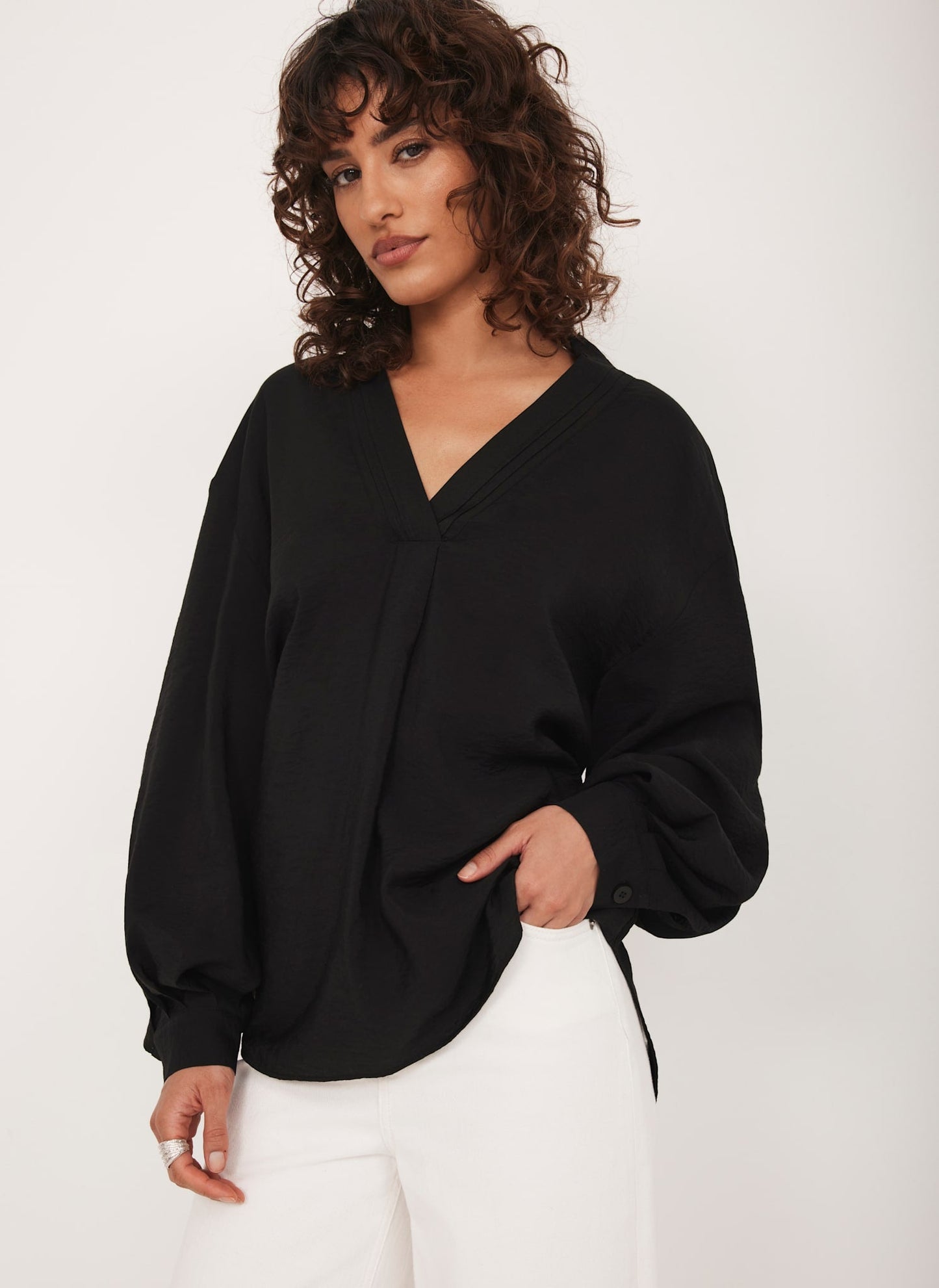 Black Throw On Shirt