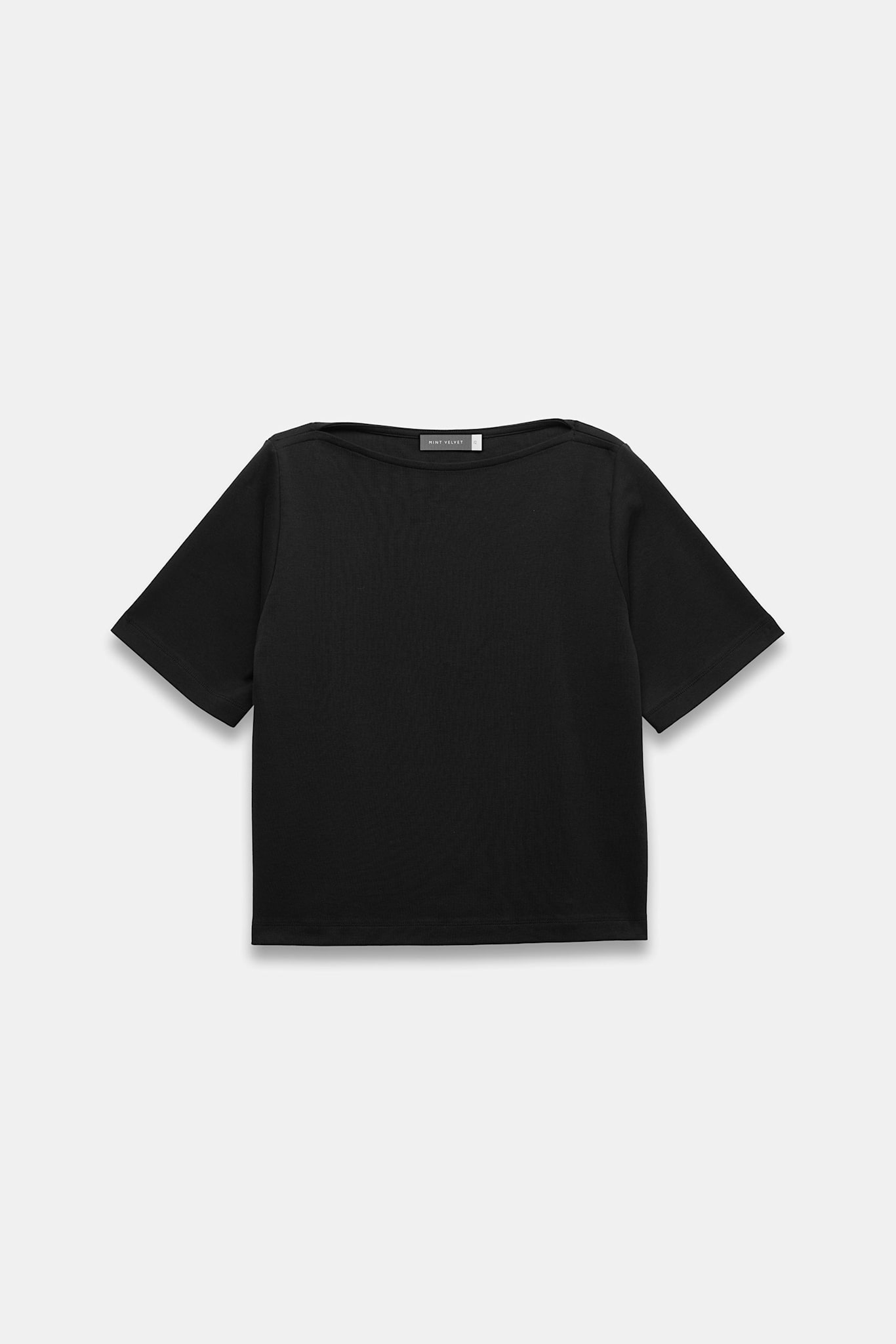 Black Slash Neck T Shirt