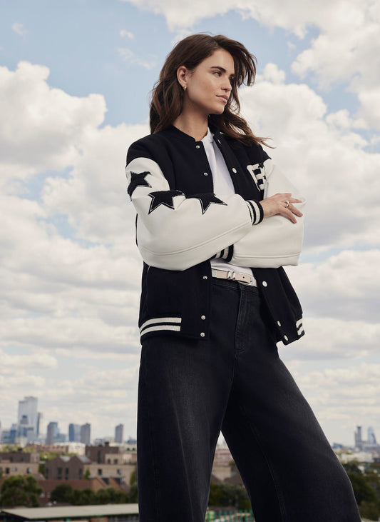 Black Varsity Bomber Jacket