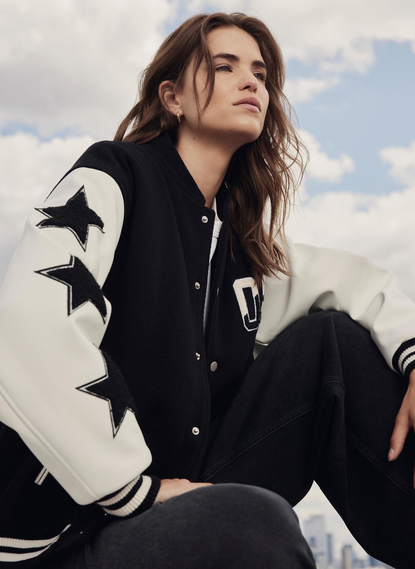 Black Varsity Bomber Jacket