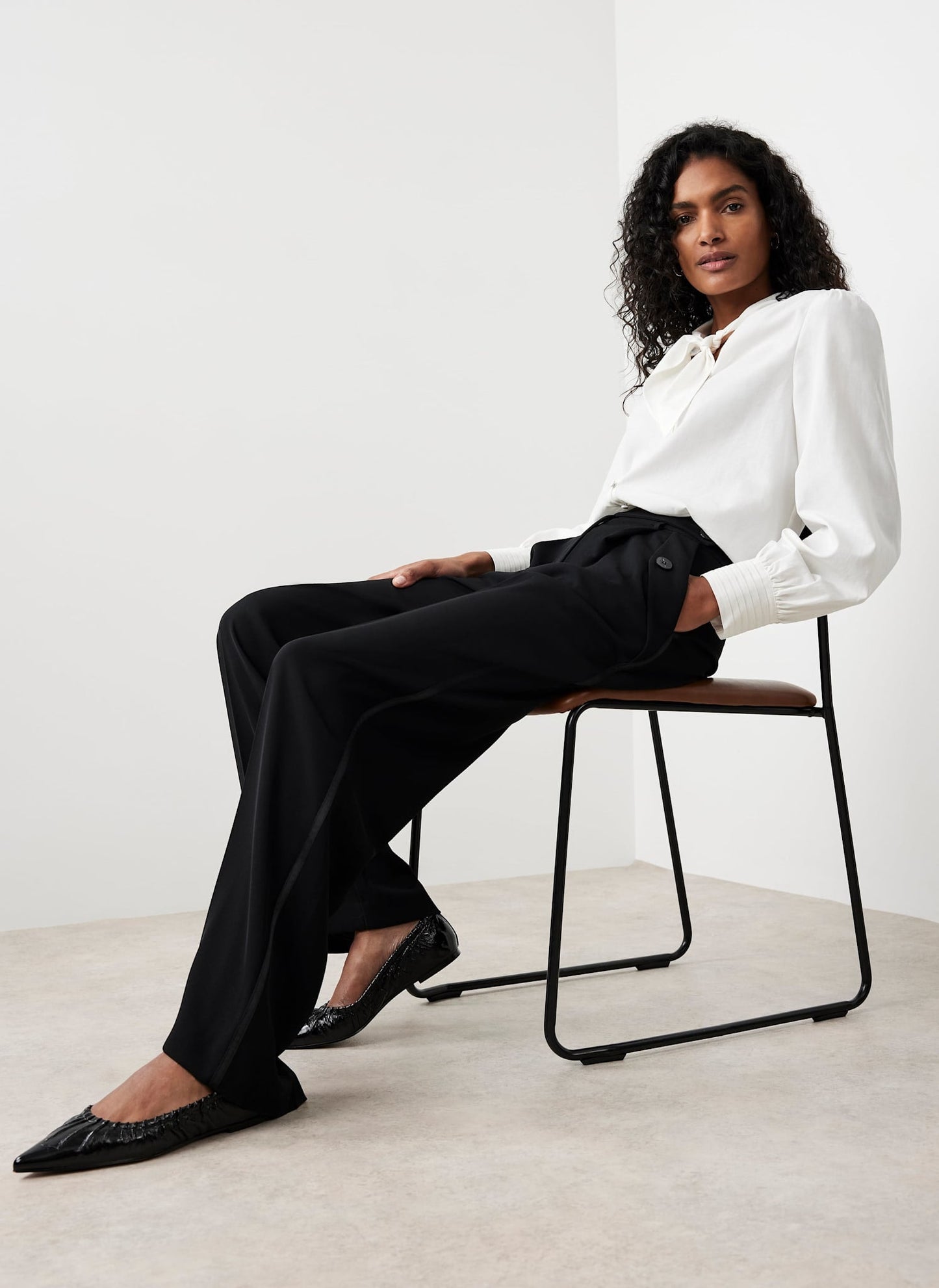 Black Tailored Wide Trousers