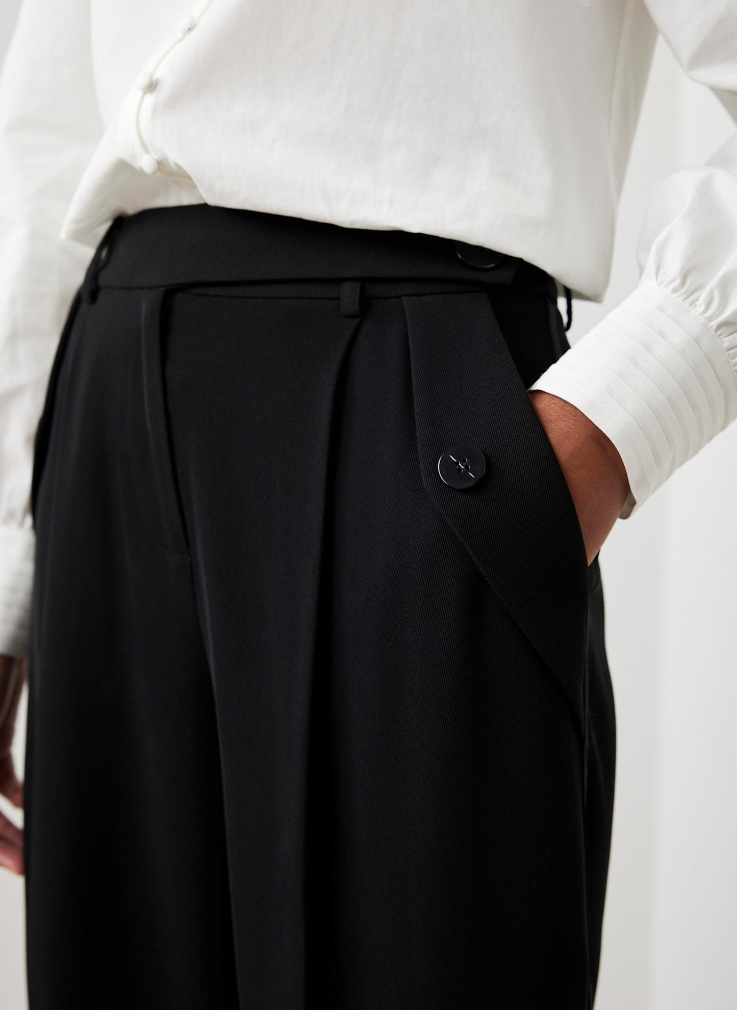 Black Tailored Wide Trousers