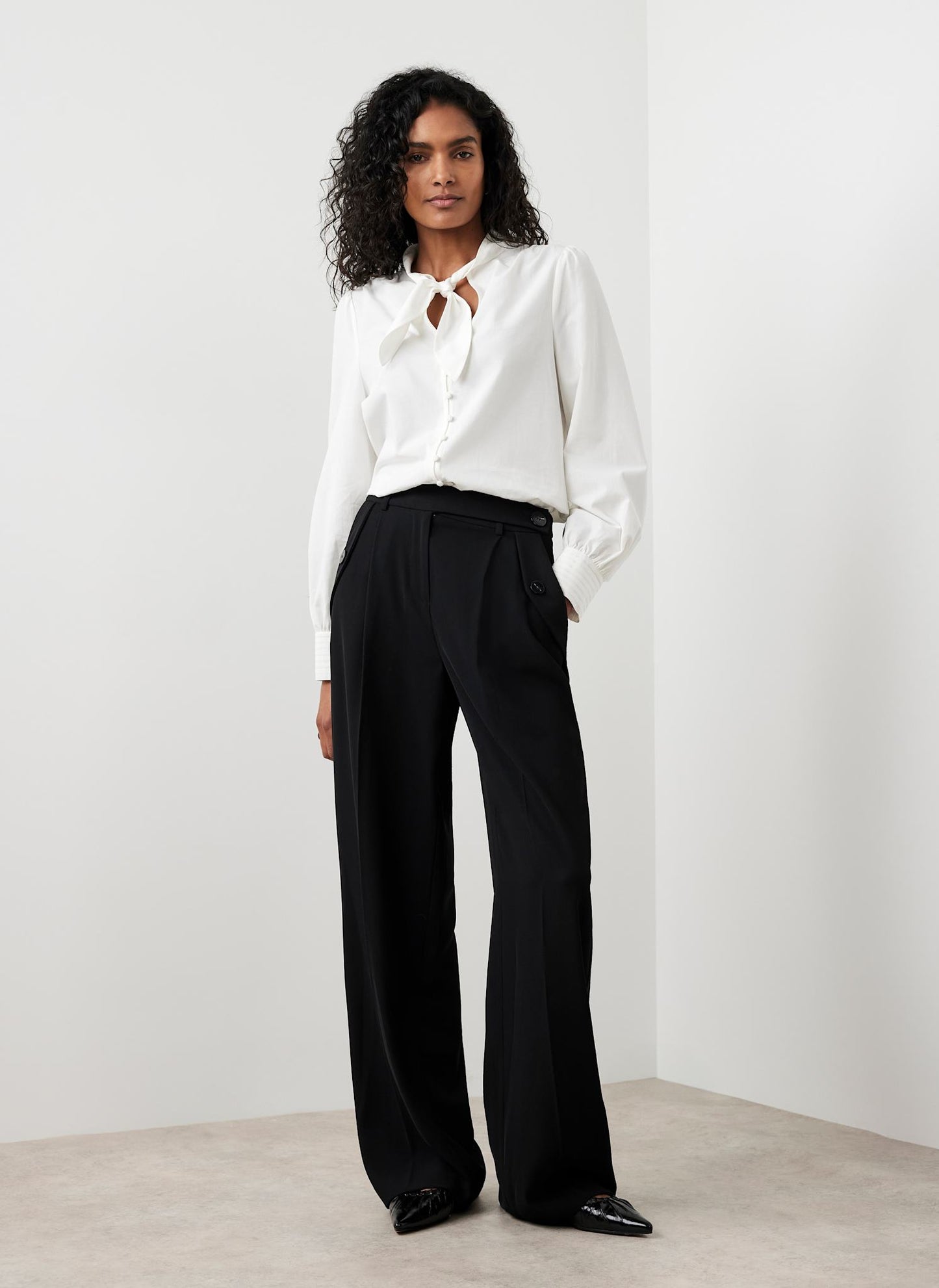 Black Tailored Wide Trousers