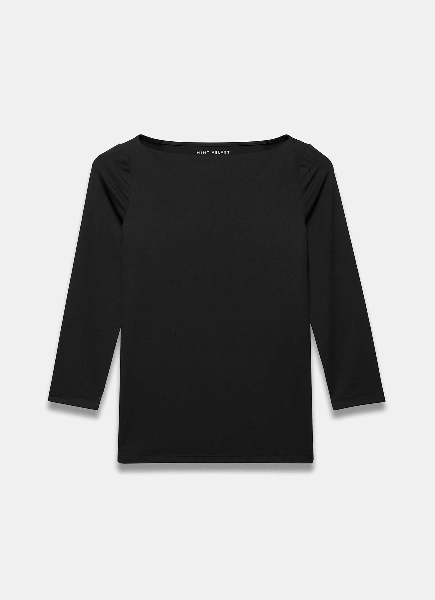 Black Slash Neck Layering Top