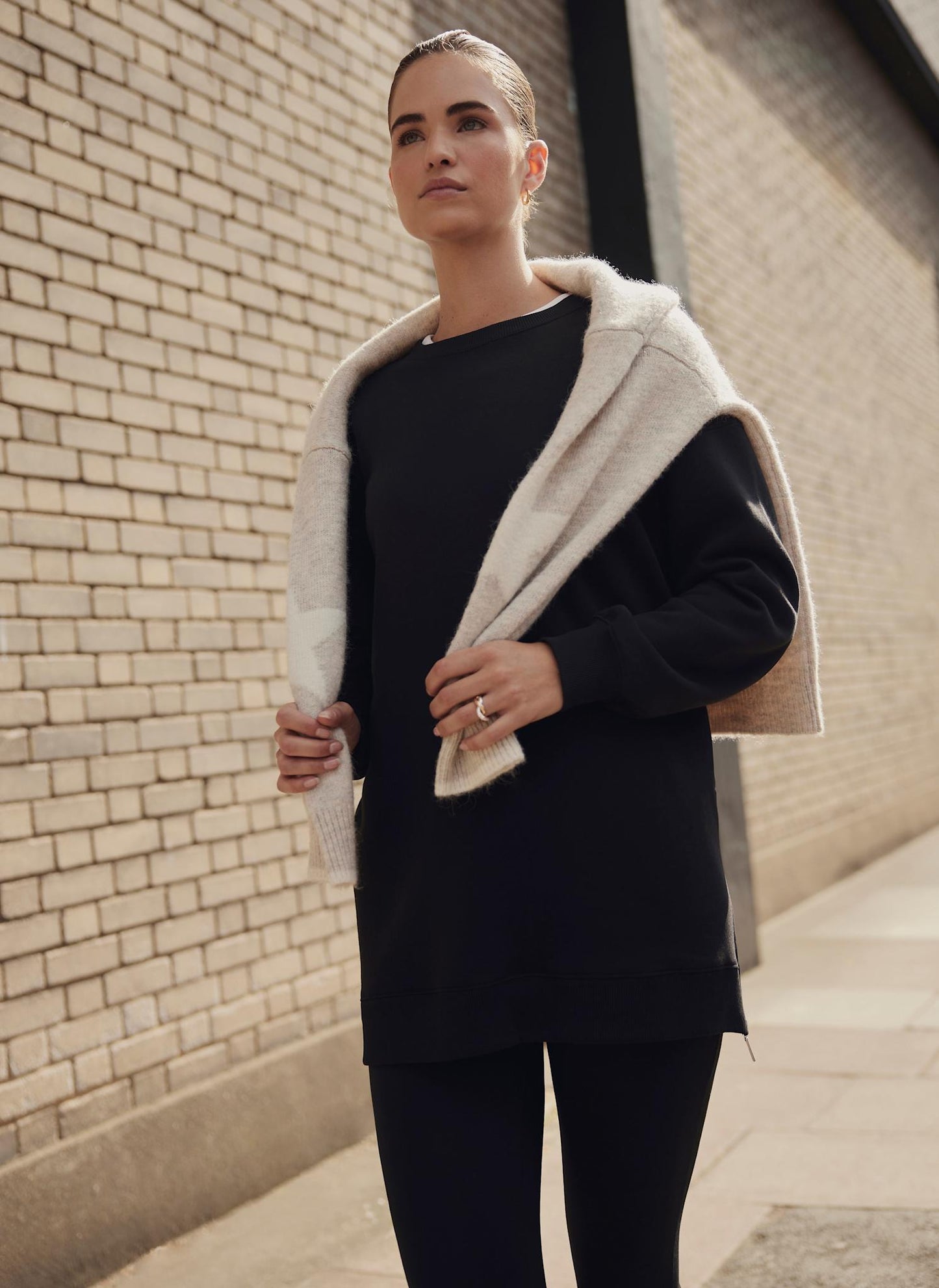 Black Zip Longline Sweatshirt
