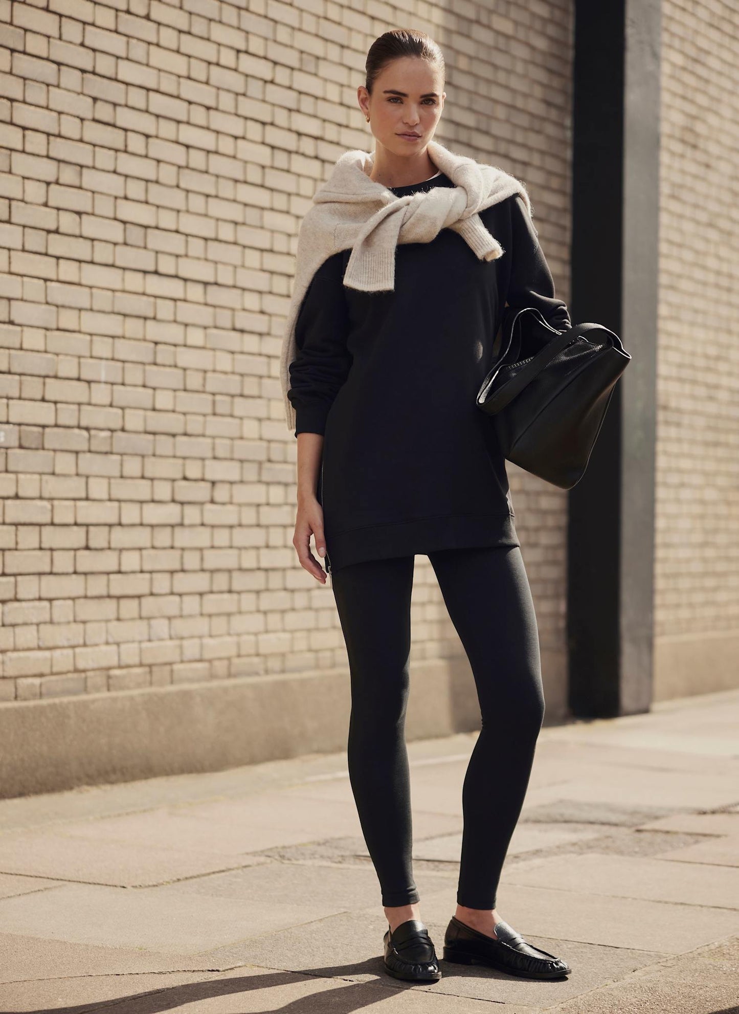 Black Zip Longline Sweatshirt