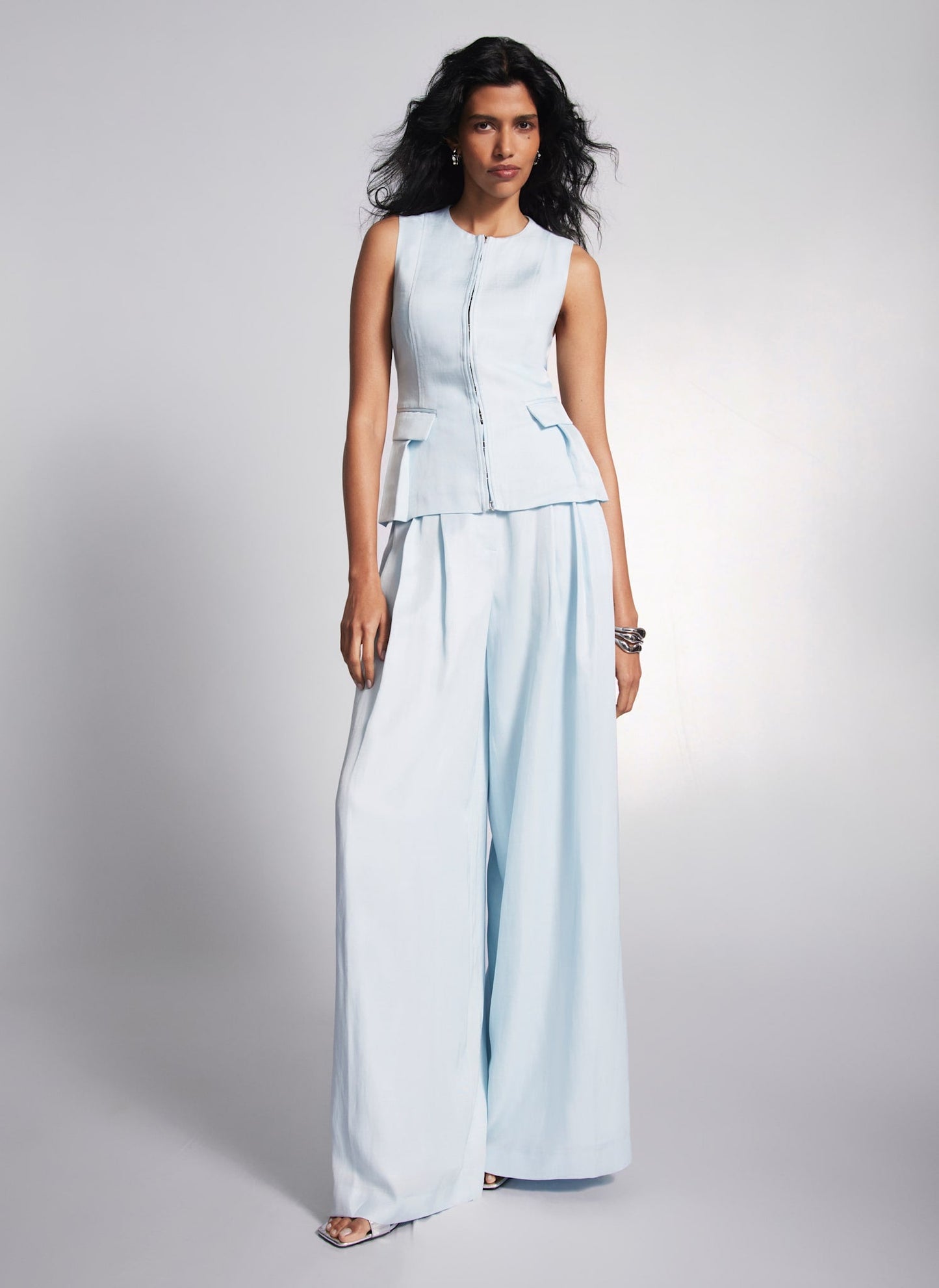 Blue Tie Back Waistcoat