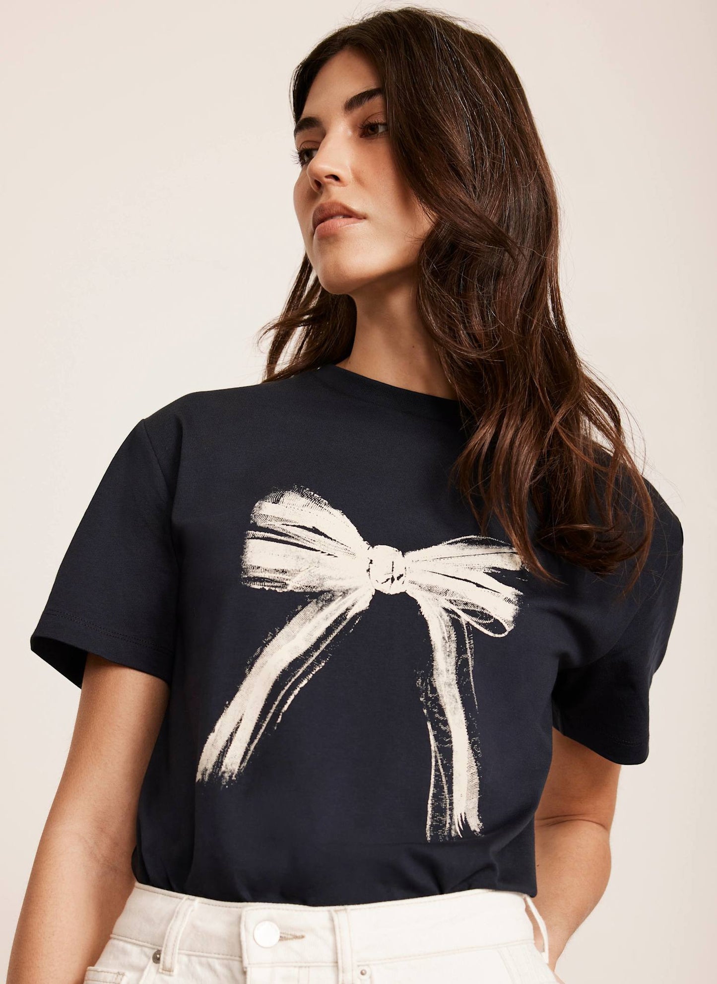 Navy Graphic Bow T-Shirt