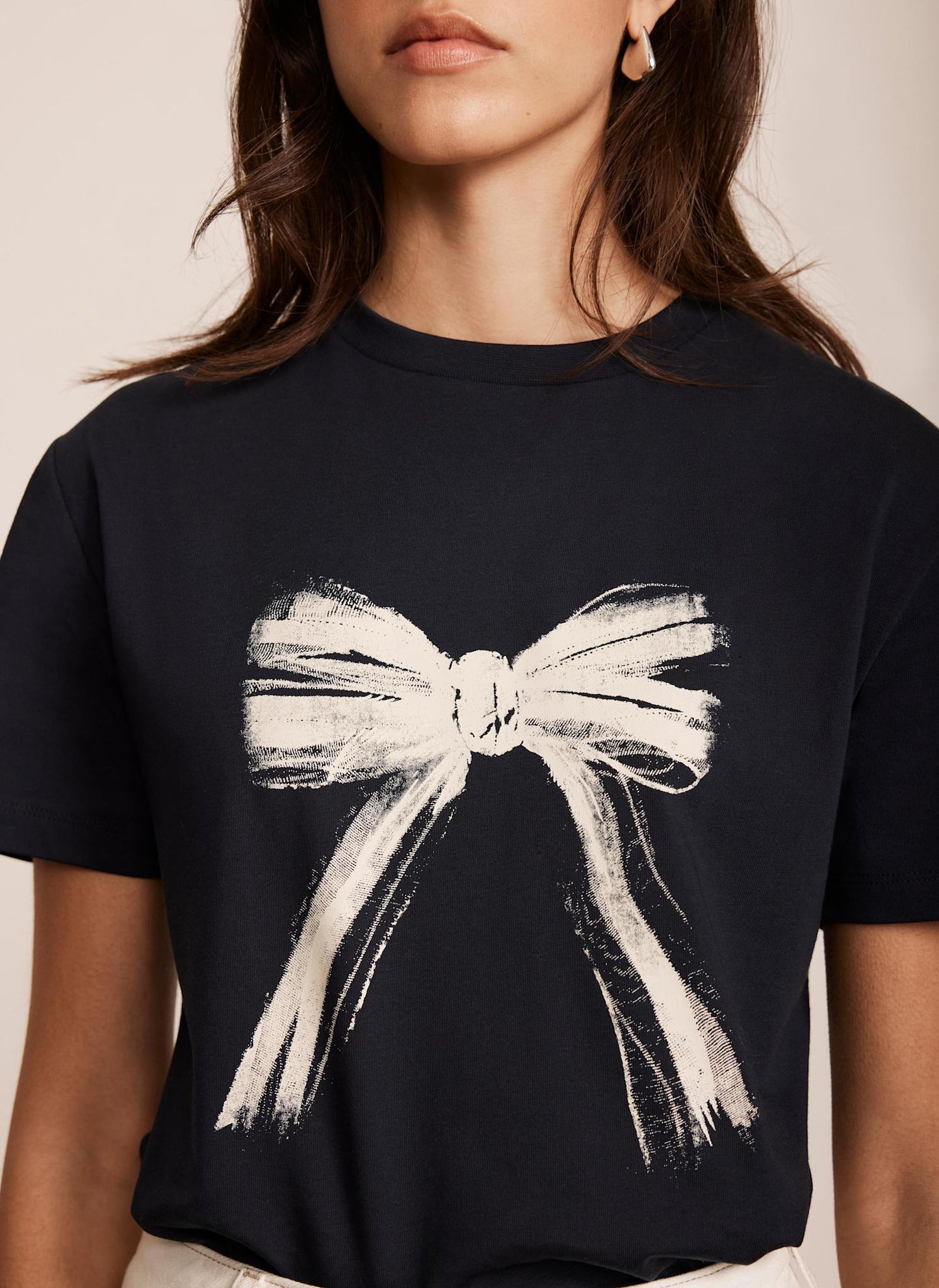 Navy Graphic Bow T-Shirt