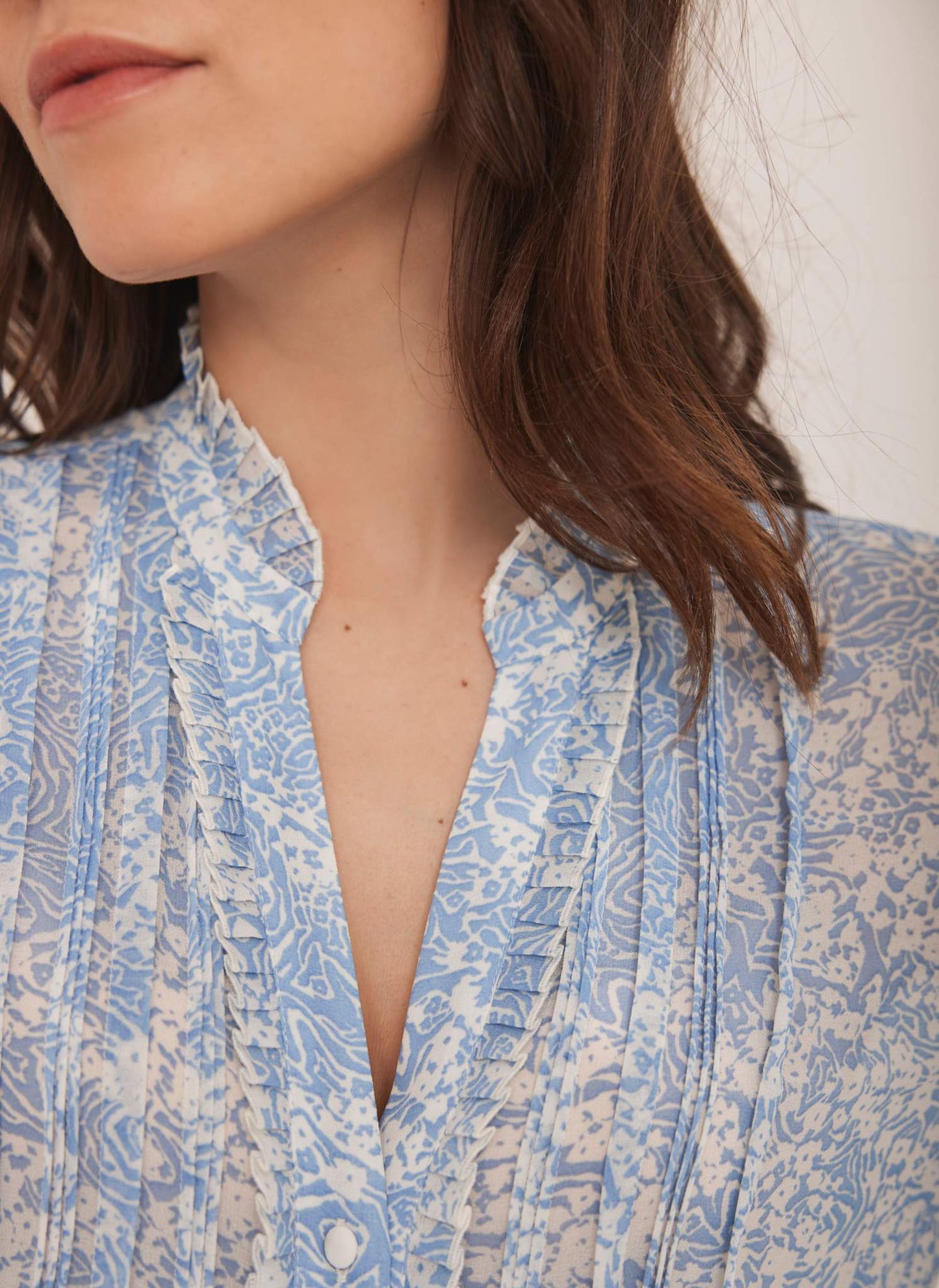 Blue Floral Print Blouse
