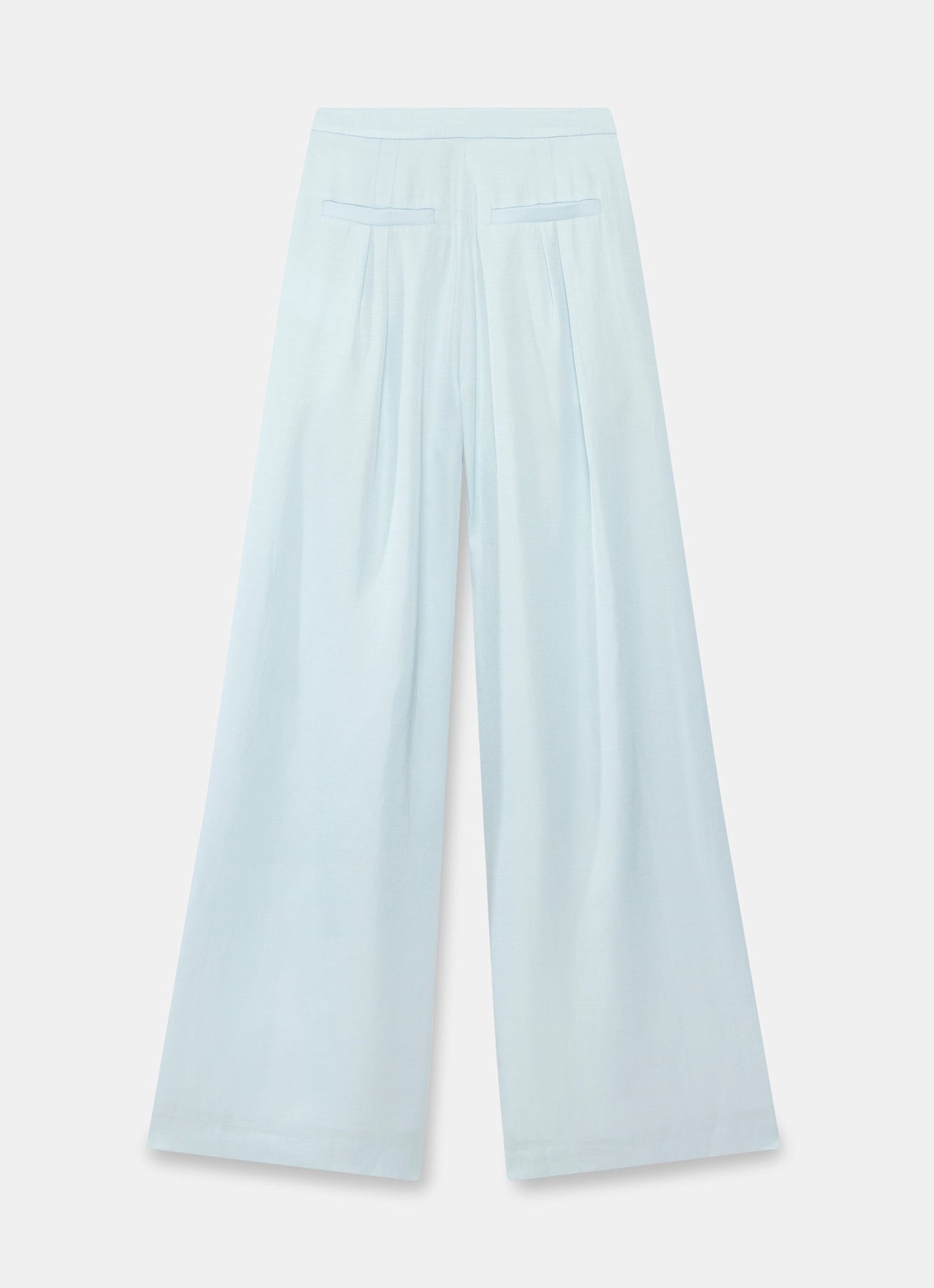 Blue Pleated Wide Trousers
